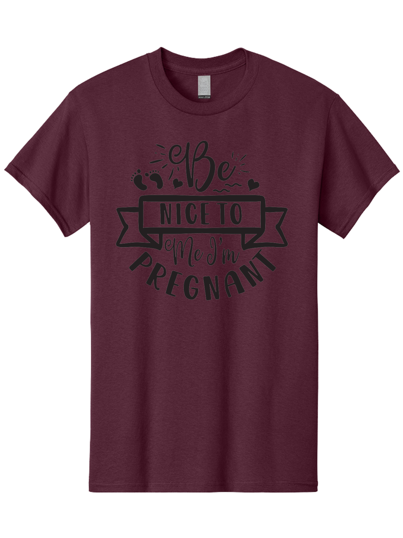Be-Nice-To-Me-I-M-Pregnant Men'S Graphic Tee, 100% Cotton, Comfortable Casual Summer Wear, Machine Washable, Pregnancy Announcement, Cute Baby Bump, Expecting Mother, Baby On Board, Pregnancy Reveal, Baby Feet, Heartwarming Message, Aad361 7