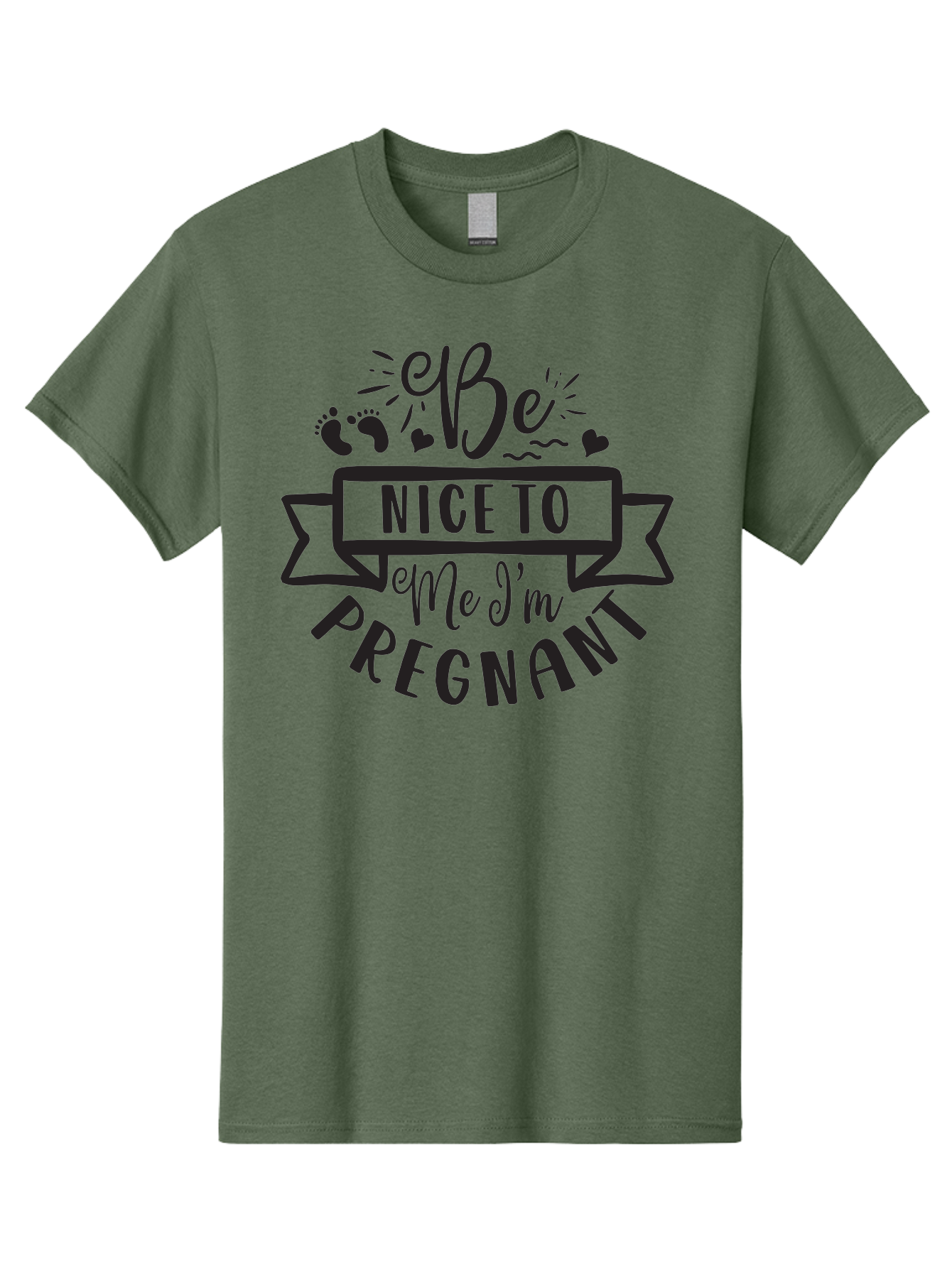 Be-Nice-To-Me-I-M-Pregnant Men'S Graphic Tee, 100% Cotton, Comfortable Casual Summer Wear, Machine Washable, Pregnancy Announcement, Cute Baby Bump, Expecting Mother, Baby On Board, Pregnancy Reveal, Baby Feet, Heartwarming Message, Aad361 13