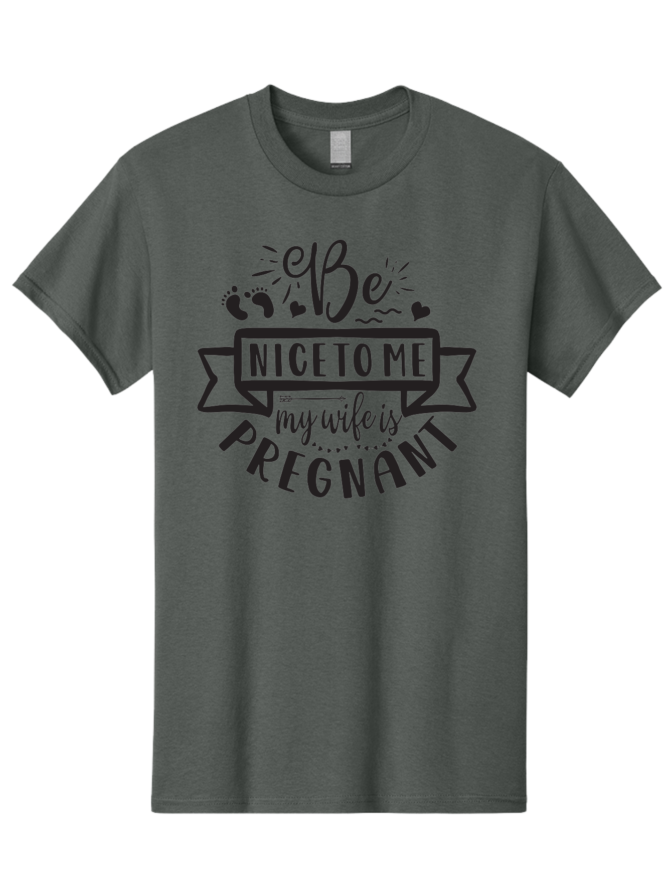 Be-Nice-To-Me-My-Wife-Is-Pregnant Men'S Graphic Tee, 100% Cotton, Comfortable Casual Summer Wear, Machine Washable, Pregnancy Announcement, Expectant Mother, Baby On The Way, Husband Humor, Cute Design, Funny T-Shirt, Pregnancy Reveal, Aad362 19