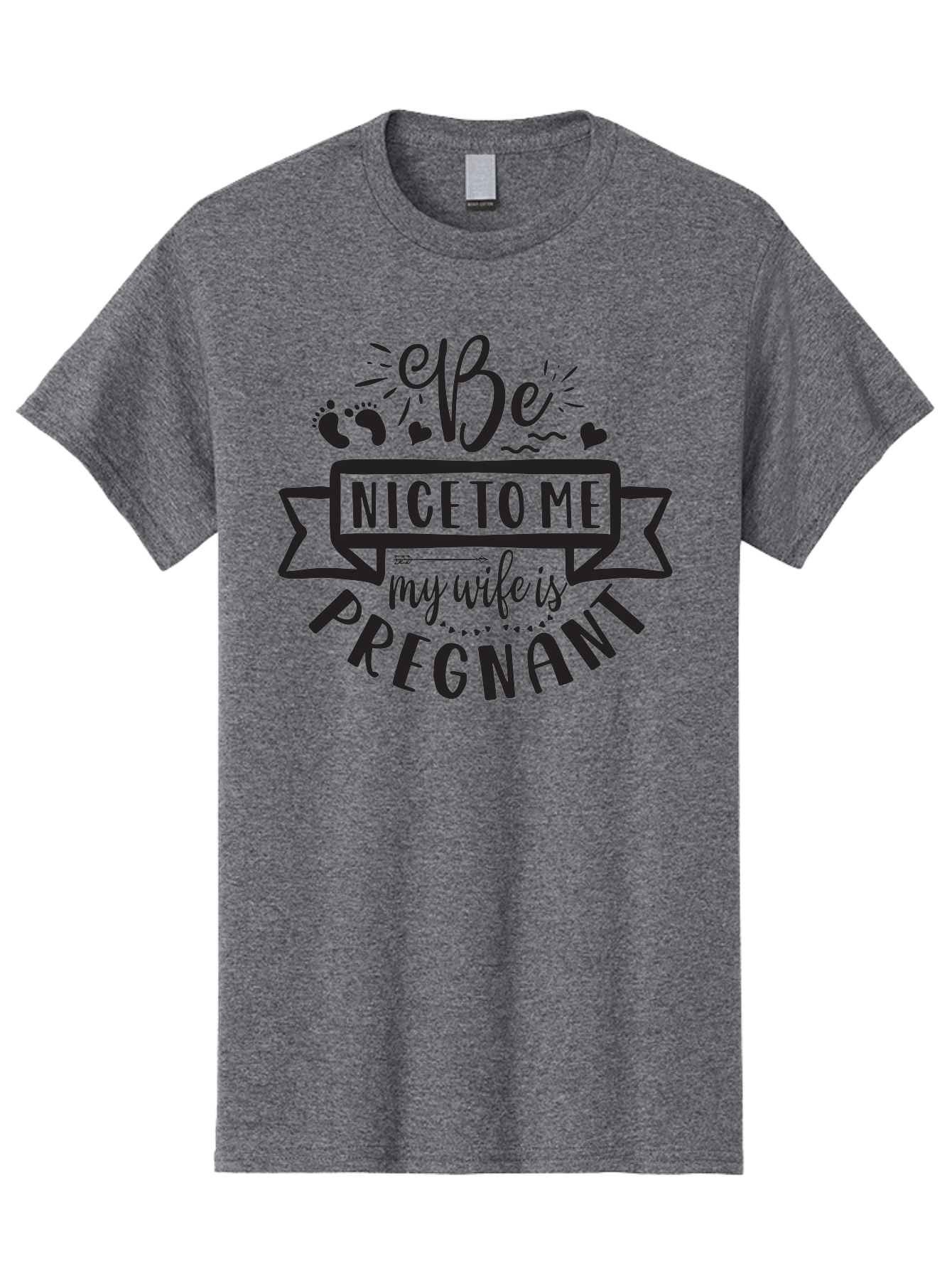 Be-Nice-To-Me-My-Wife-Is-Pregnant Men'S Graphic Tee, 100% Cotton, Comfortable Casual Summer Wear, Machine Washable, Pregnancy Announcement, Expectant Mother, Baby On The Way, Husband Humor, Cute Design, Funny T-Shirt, Pregnancy Reveal, Aad362 3