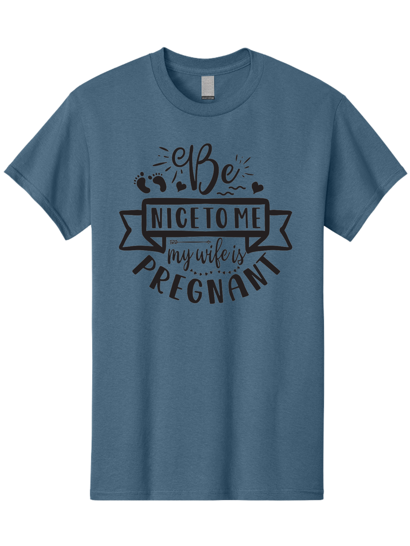 Be-Nice-To-Me-My-Wife-Is-Pregnant Men'S Graphic Tee, 100% Cotton, Comfortable Casual Summer Wear, Machine Washable, Pregnancy Announcement, Expectant Mother, Baby On The Way, Husband Humor, Cute Design, Funny T-Shirt, Pregnancy Reveal, Aad362 25
