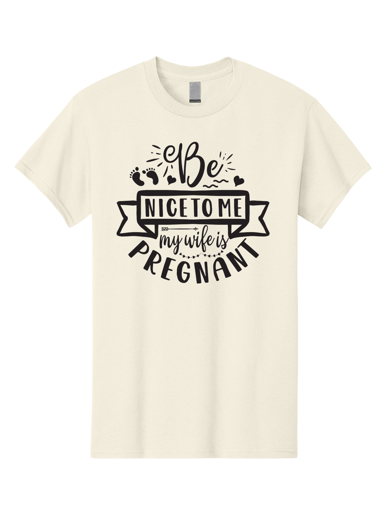 Be-Nice-To-Me-My-Wife-Is-Pregnant Men'S Graphic Tee, 100% Cotton, Comfortable Casual Summer Wear, Machine Washable, Pregnancy Announcement, Expectant Mother, Baby On The Way, Husband Humor, Cute Design, Funny T-Shirt, Pregnancy Reveal, Aad362 23