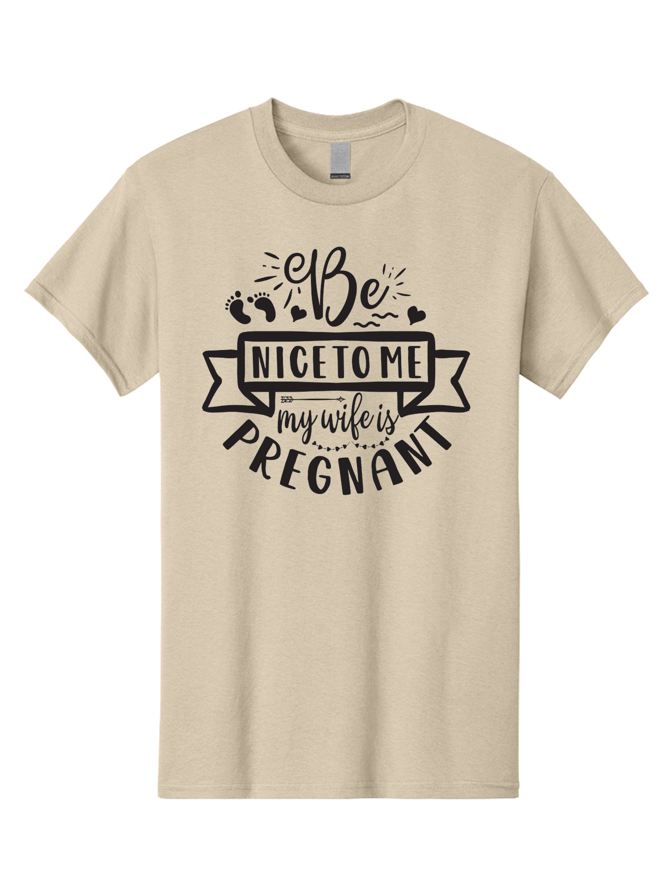 Be-Nice-To-Me-My-Wife-Is-Pregnant Men'S Graphic Tee, 100% Cotton, Comfortable Casual Summer Wear, Machine Washable, Pregnancy Announcement, Expectant Mother, Baby On The Way, Husband Humor, Cute Design, Funny T-Shirt, Pregnancy Reveal, Aad362 7
