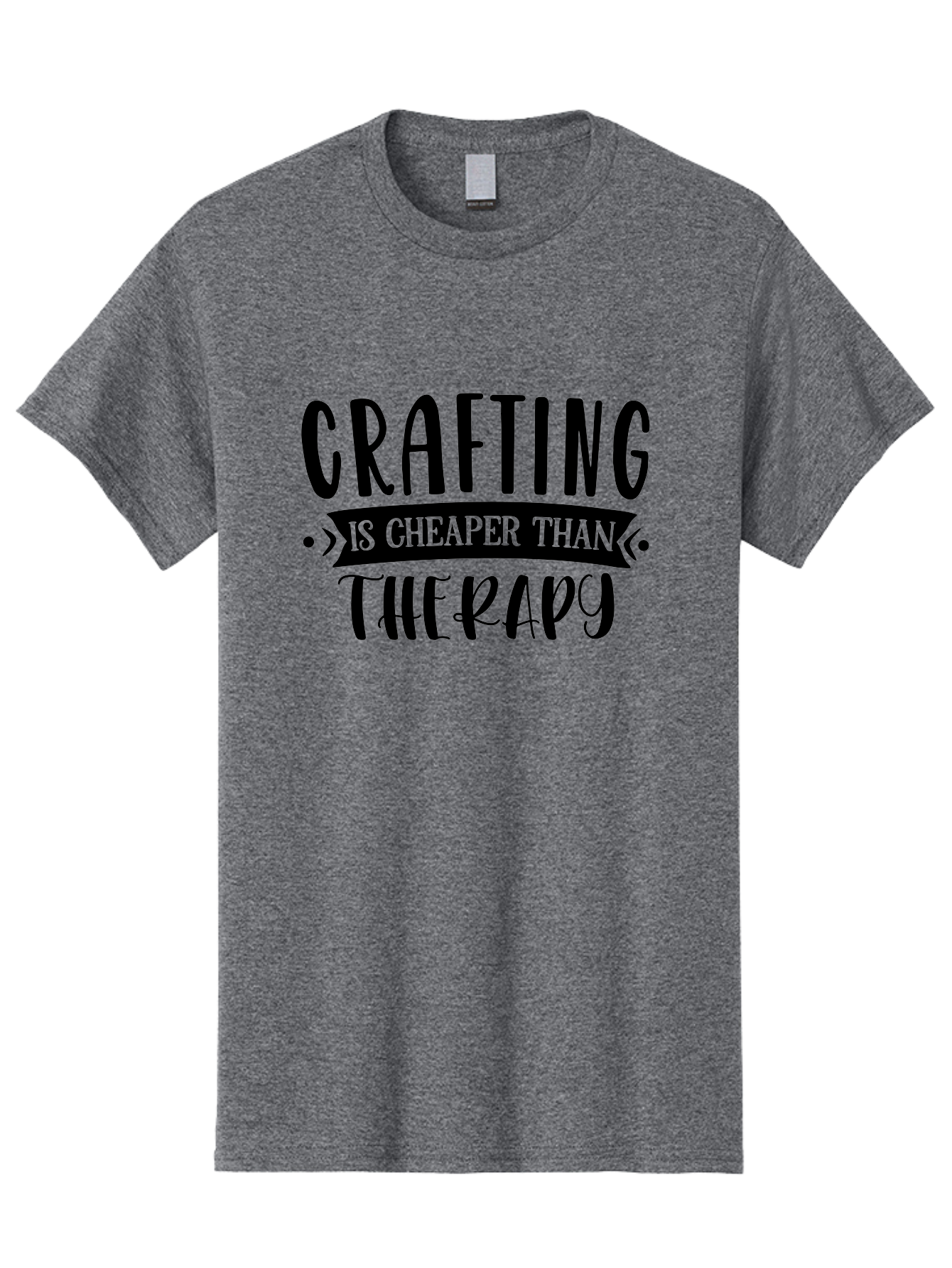 Crafting-Is-Cheaper-Than-Therapy Men'S Graphic Tee, 100% Cotton, Comfortable Casual Summer Wear, Machine Washable, Crafting Quotes, Therapy Alternatives, Creative Hobbies, Diy Inspiration, Handmade Crafts, Mental Health, Crafting Community, Aad376 29
