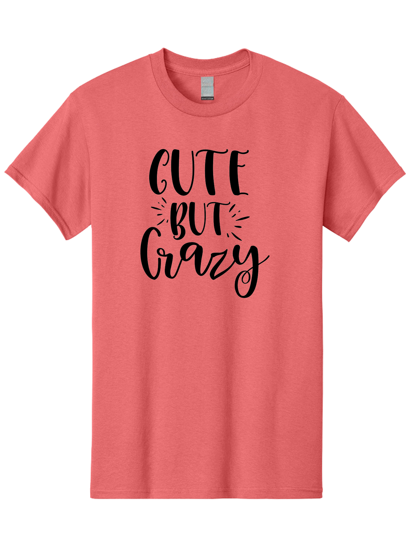 Cute-But-Crazy Men'S Graphic Tee, 100% Cotton, Comfortable Casual Summer Wear, Machine Washable, Funny Quote, Cute But Crazy, Quirky Phrase, Humorous Saying, Playful Font, Inspirational Quote, Motivational Words, Bold Typography Aad379 23
