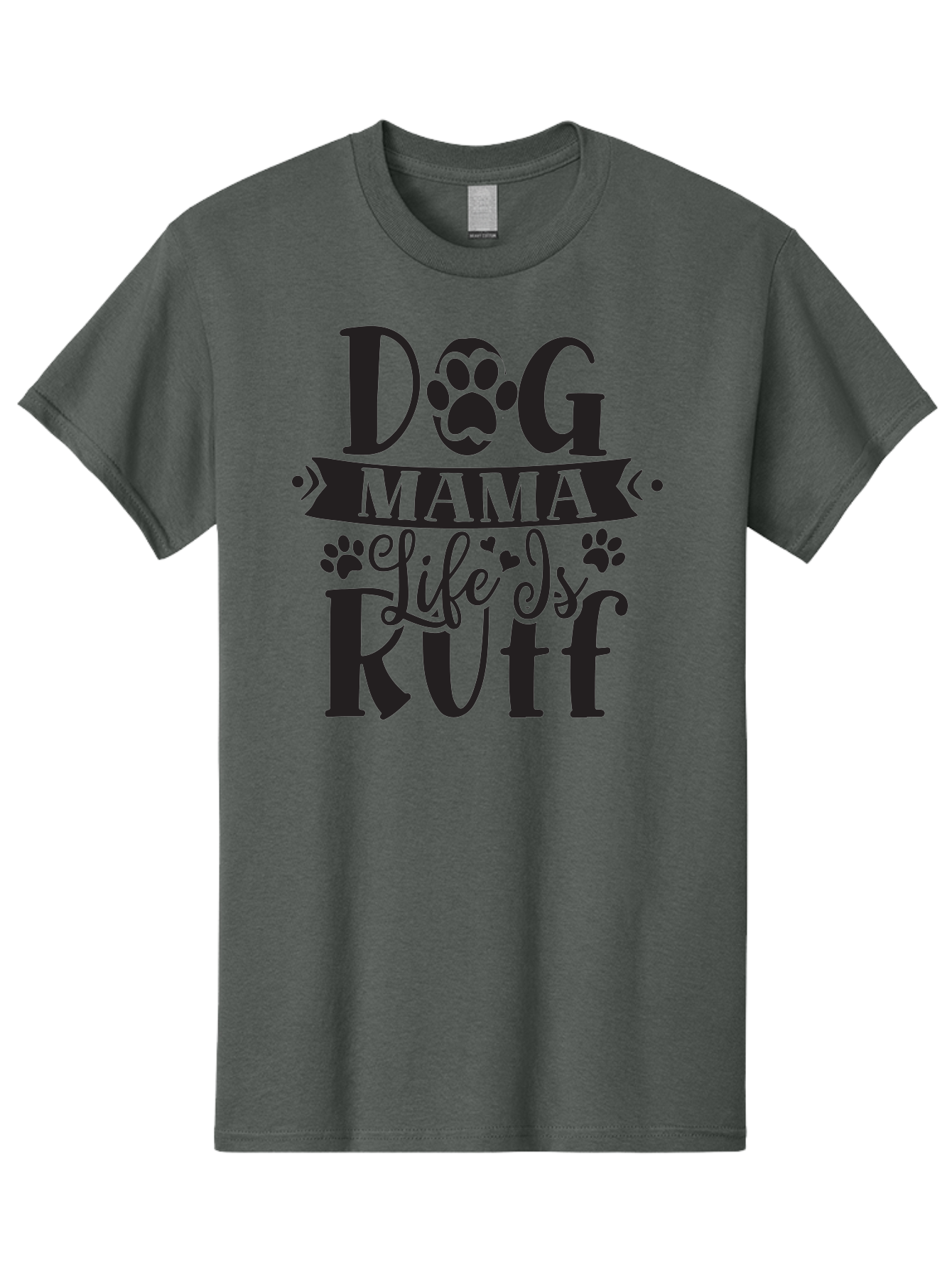 Dog-Mama-Life-Is-Rutf Men'S Graphic Tee, 100% Cotton, Comfortable Casual Summer Wear, Machine Washable, Dog Mama, Dog Mom, Dog Lover, Dog Quote, Dog Life, Dog Phrase, Paw Print, Dog Text, Ruff Life, Dog Mama Life, Dog Love Aad384 21