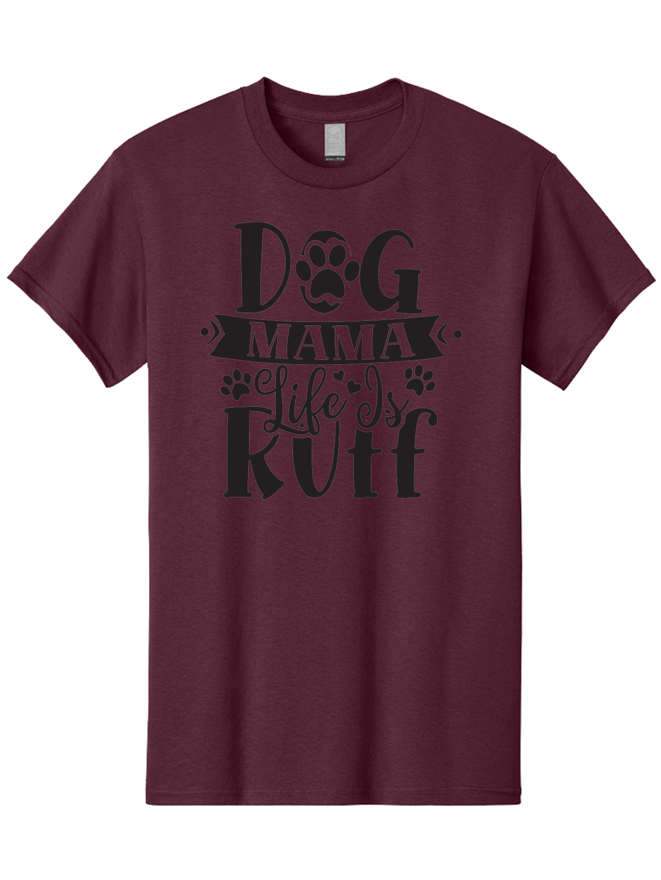 Dog-Mama-Life-Is-Rutf Men'S Graphic Tee, 100% Cotton, Comfortable Casual Summer Wear, Machine Washable, Dog Mama, Dog Mom, Dog Lover, Dog Quote, Dog Life, Dog Phrase, Paw Print, Dog Text, Ruff Life, Dog Mama Life, Dog Love Aad384 17