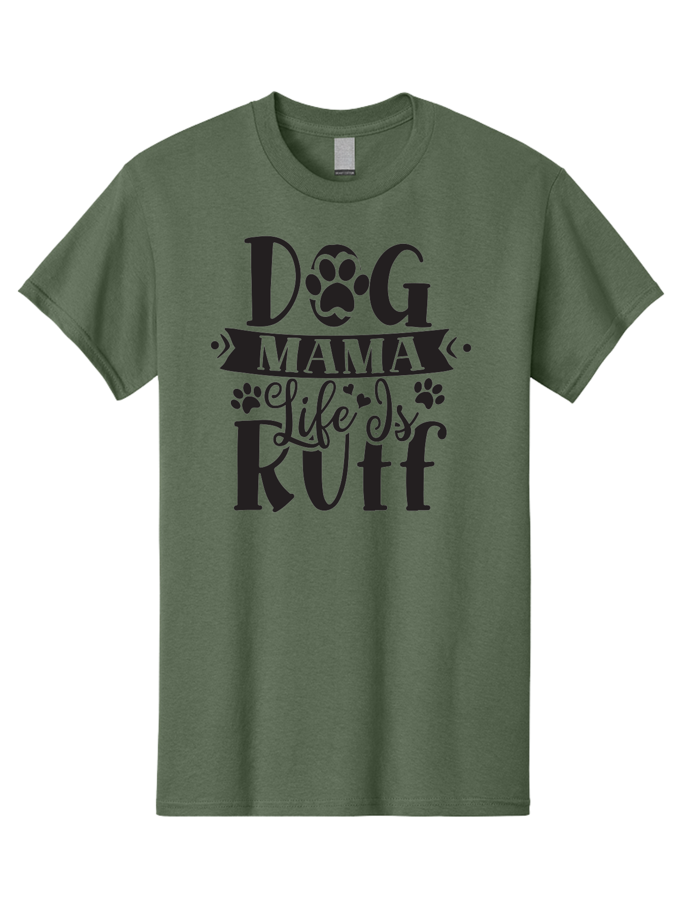 Dog-Mama-Life-Is-Rutf Men'S Graphic Tee, 100% Cotton, Comfortable Casual Summer Wear, Machine Washable, Dog Mama, Dog Mom, Dog Lover, Dog Quote, Dog Life, Dog Phrase, Paw Print, Dog Text, Ruff Life, Dog Mama Life, Dog Love Aad384 7