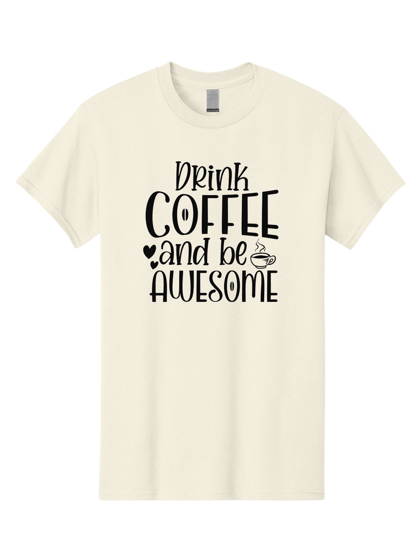 Drink-Coffee-And-Be-Awesome Men'S Graphic Tee, 100% Cotton, Comfortable Casual Summer Wear, Machine Washable, Coffee Quote, Motivational Quote, Coffee Lover, Awesome Quote, Coffee Inspiration, Morning Coffee, Coffee Culture, Daily Motivation Aad390 27