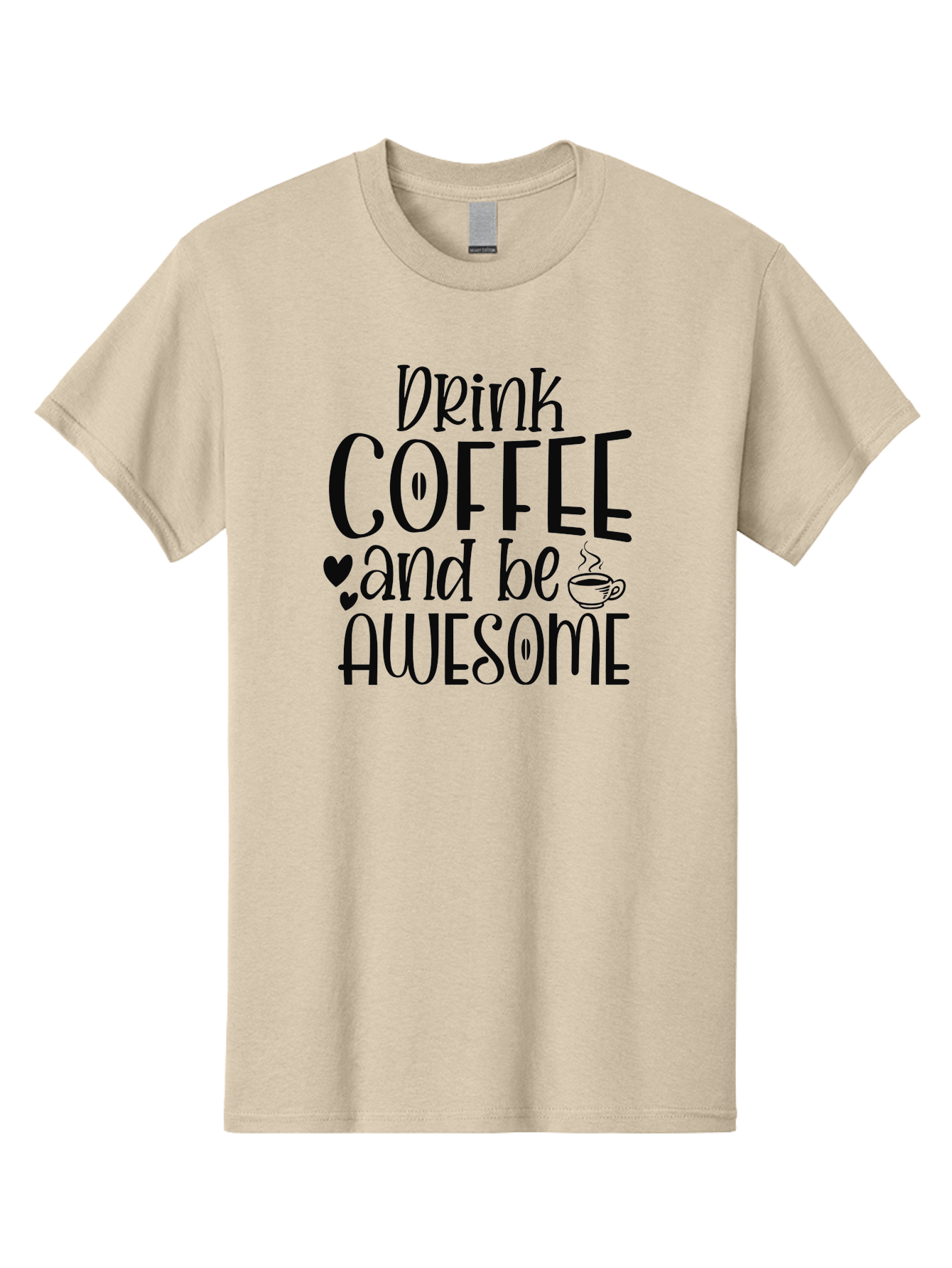 Drink-Coffee-And-Be-Awesome Men'S Graphic Tee, 100% Cotton, Comfortable Casual Summer Wear, Machine Washable, Coffee Quote, Motivational Quote, Coffee Lover, Awesome Quote, Coffee Inspiration, Morning Coffee, Coffee Culture, Daily Motivation Aad390 23