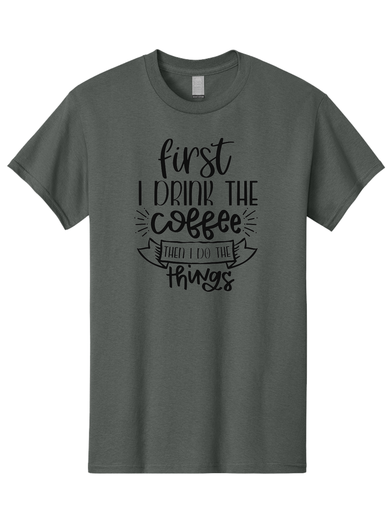 First-I-Drink-The-Coffee-Then-I-Do-The-Things Men'S Graphic Tee, 100% Cotton, Comfortable Casual Summer Wear, Machine Washable, Coffee Lover, Morning Motivation, Daily Routine, Caffeine Fix, Productivity Boost, Coffee Quote, Funny Saying Aad394 21