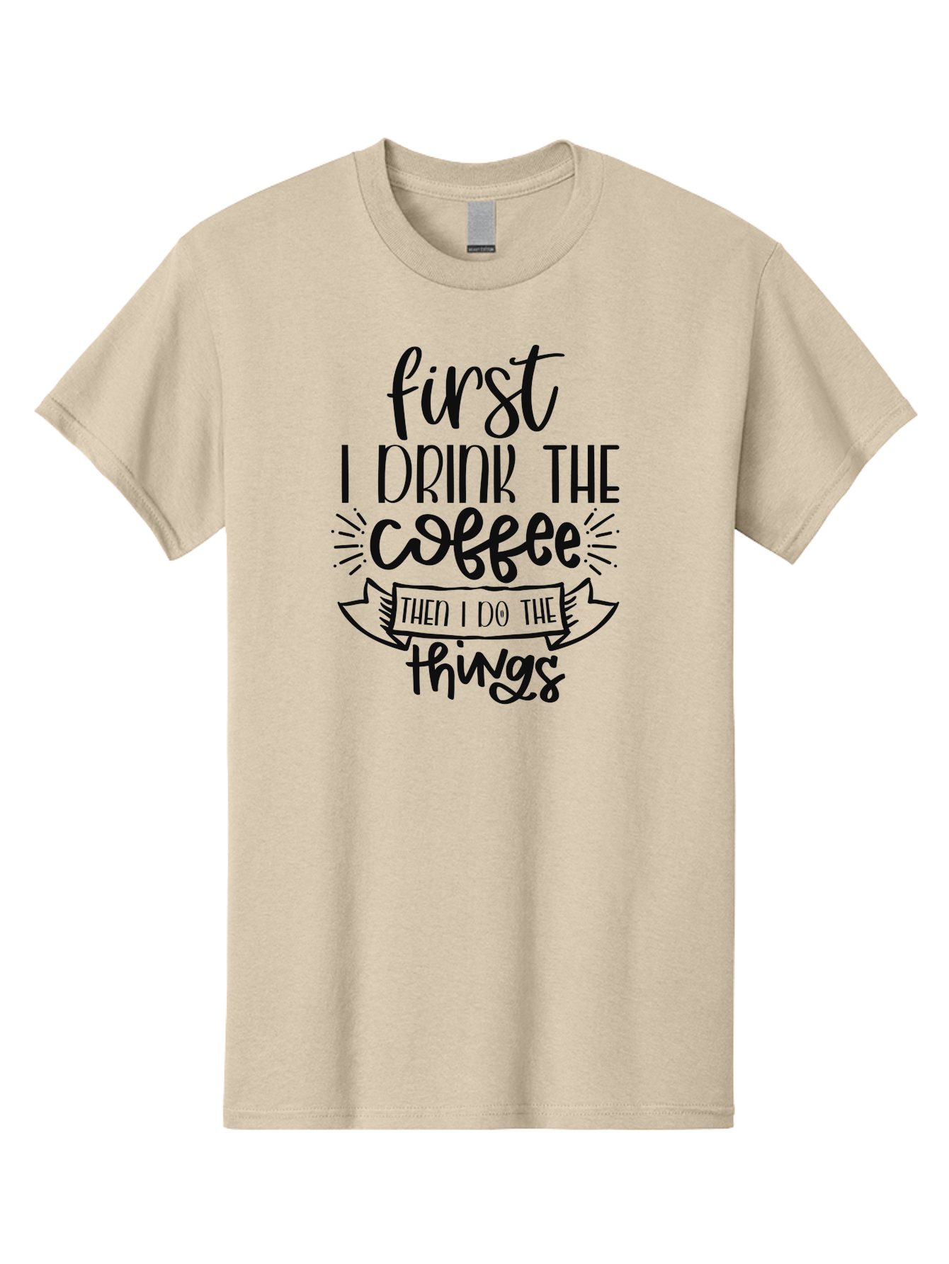 First-I-Drink-The-Coffee-Then-I-Do-The-Things Men'S Graphic Tee, 100% Cotton, Comfortable Casual Summer Wear, Machine Washable, Coffee Lover, Morning Motivation, Daily Routine, Caffeine Fix, Productivity Boost, Coffee Quote, Funny Saying Aad394 23