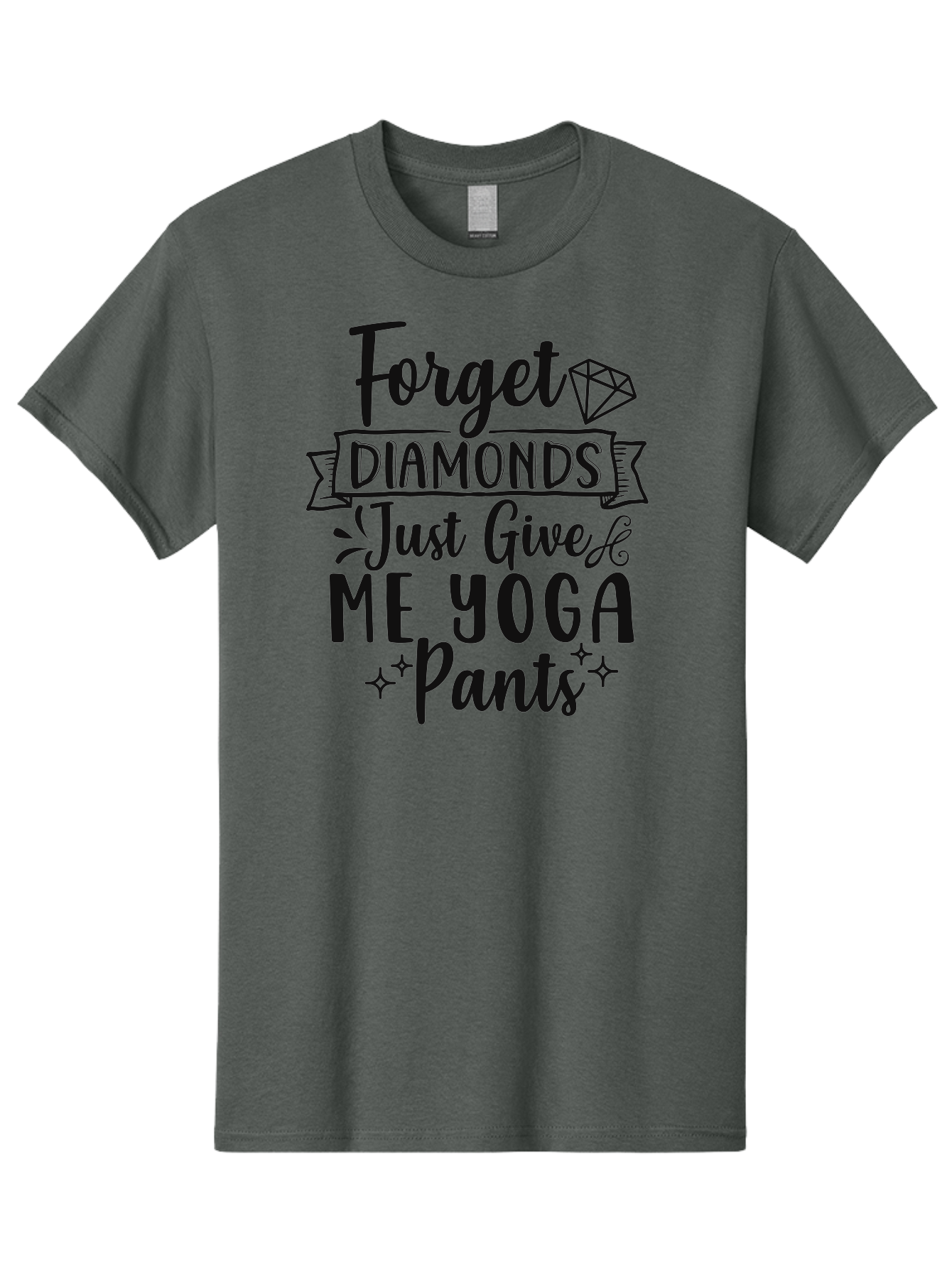 Forget-Diamonds-Just-Give-Me-Yoga-Pants Men'S Graphic Tee, 100% Cotton, Comfortable Casual Summer Wear, Machine Washable, Funny Yoga Quotes, Yoga Pants Obsession, Fitness Humor, Workout Fashion, Diamond Alternatives, Yoga Love, Aad398 11
