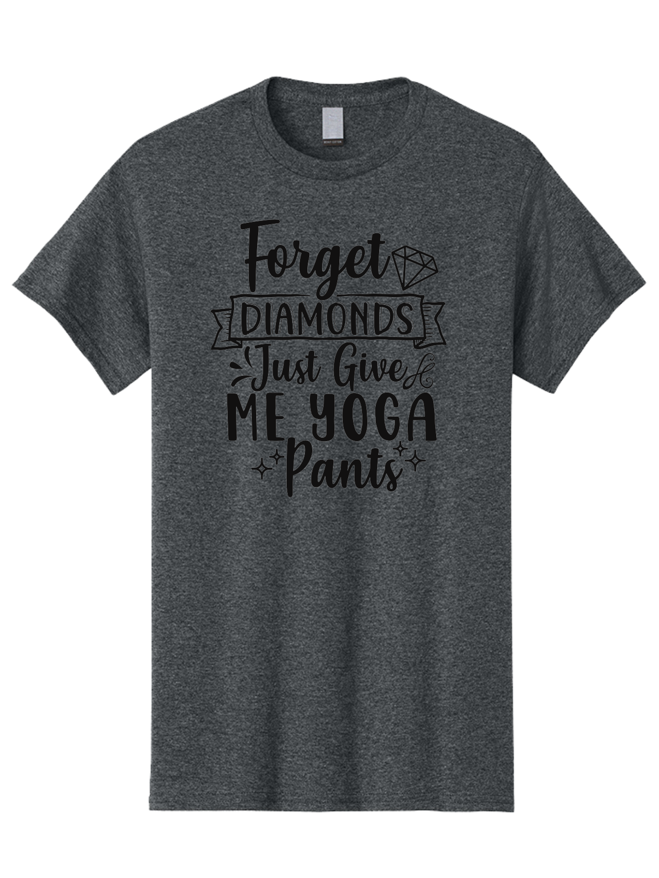 Forget-Diamonds-Just-Give-Me-Yoga-Pants Men'S Graphic Tee, 100% Cotton, Comfortable Casual Summer Wear, Machine Washable, Funny Yoga Quotes, Yoga Pants Obsession, Fitness Humor, Workout Fashion, Diamond Alternatives, Yoga Love, Aad398 15