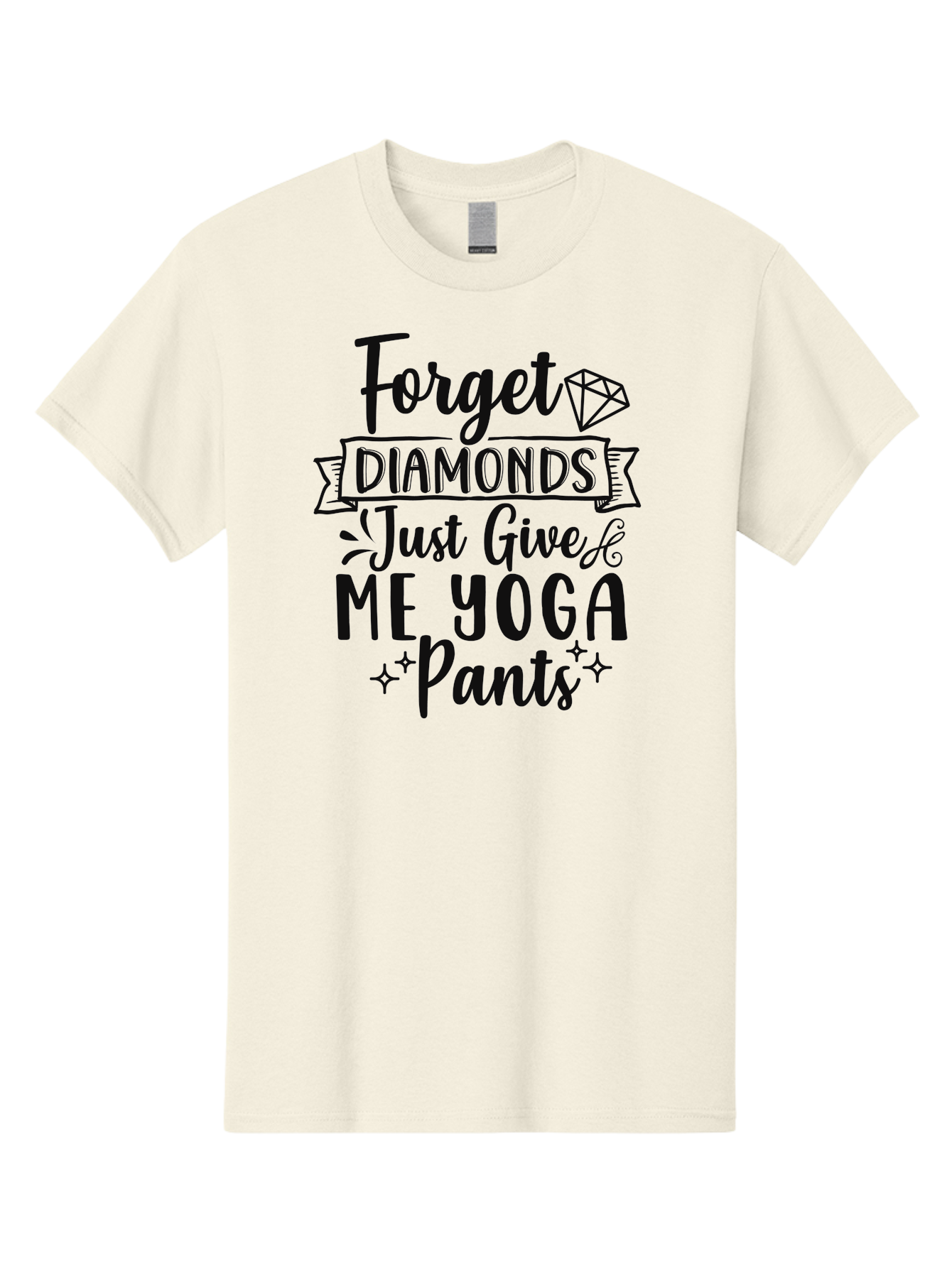 Forget-Diamonds-Just-Give-Me-Yoga-Pants Men'S Graphic Tee, 100% Cotton, Comfortable Casual Summer Wear, Machine Washable, Funny Yoga Quotes, Yoga Pants Obsession, Fitness Humor, Workout Fashion, Diamond Alternatives, Yoga Love, Aad398 21