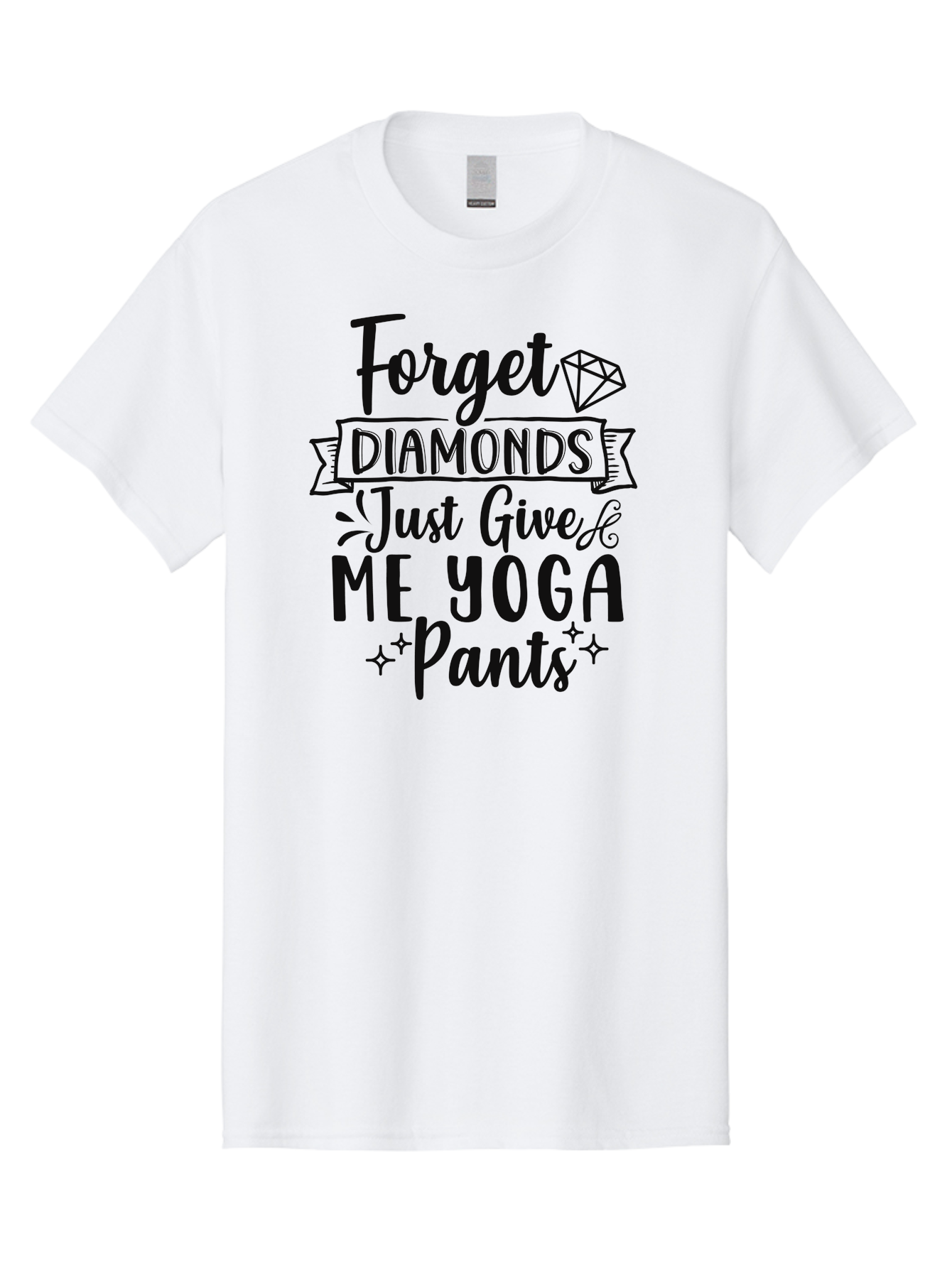 Forget-Diamonds-Just-Give-Me-Yoga-Pants Men'S Graphic Tee, 100% Cotton, Comfortable Casual Summer Wear, Machine Washable, Funny Yoga Quotes, Yoga Pants Obsession, Fitness Humor, Workout Fashion, Diamond Alternatives, Yoga Love, Aad398 17