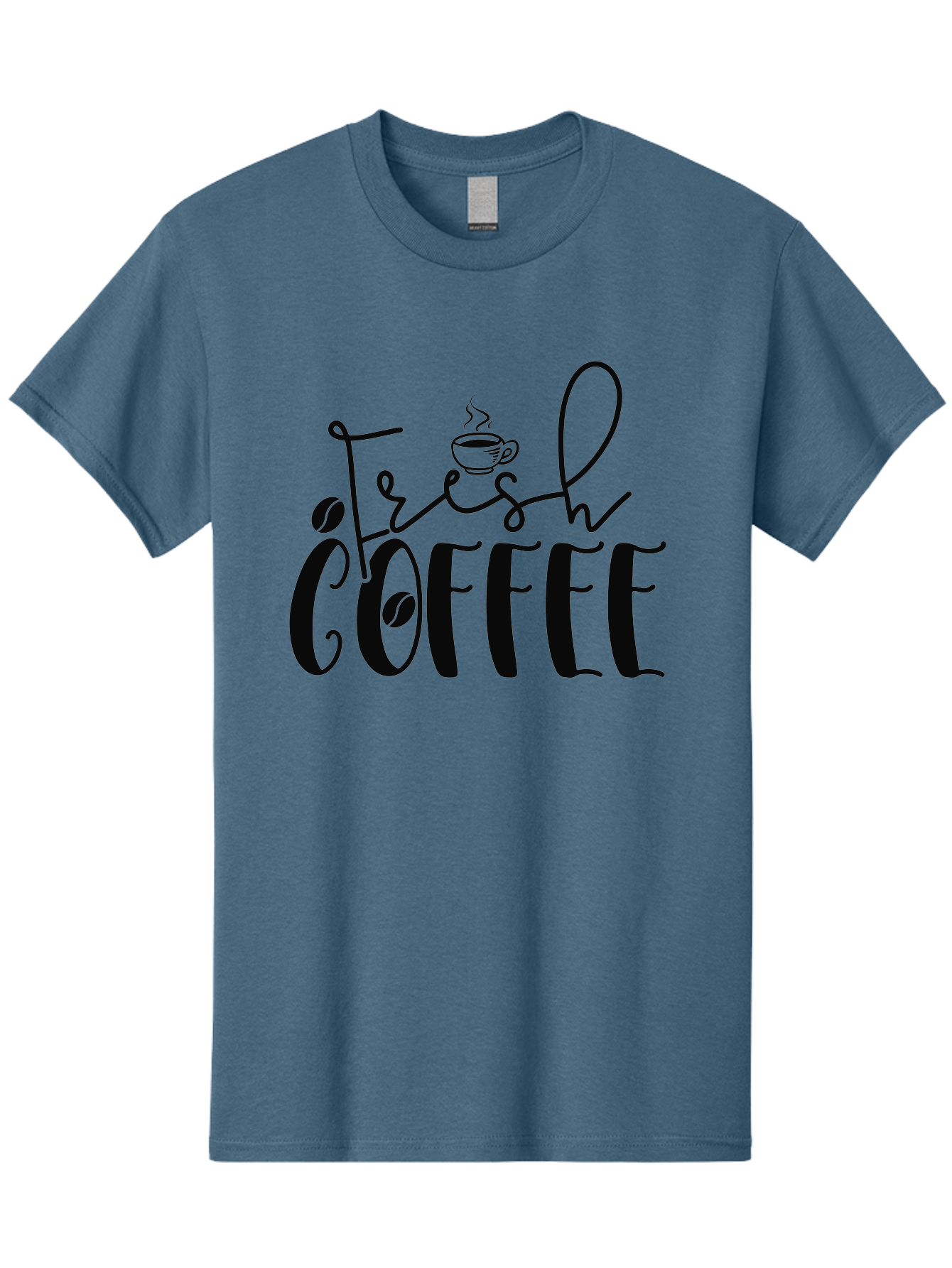 Fresh-Coffee Men'S Graphic Tee, 100% Cotton, Comfortable Casual Summer Wear, Machine Washable, Fresh Coffee, Coffee Beans, Steaming Hot Coffee, Morning Coffee, Coffee Lover, Coffee Shop Sign, Coffee Advertisement, Gourmet Coffee, Aad399 17