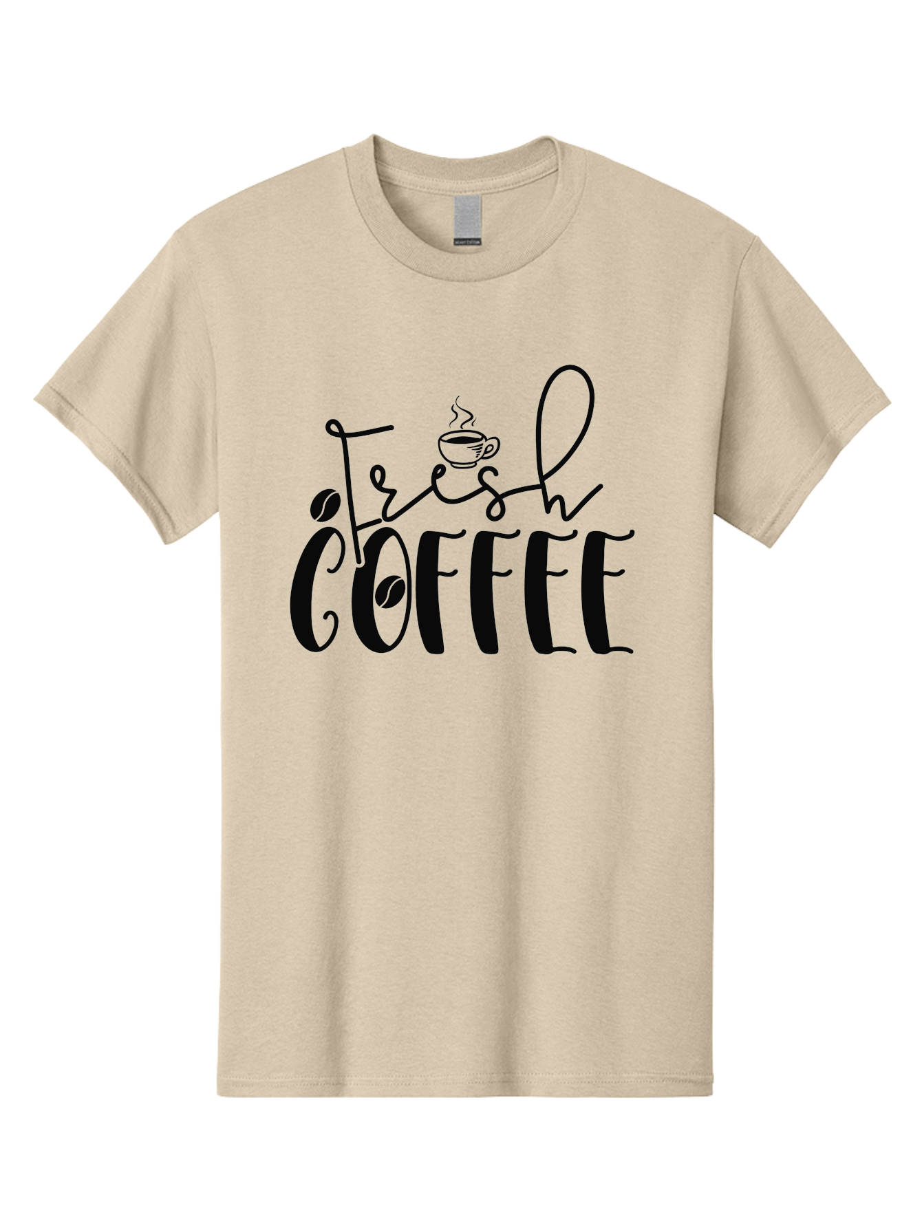 Fresh-Coffee Men'S Graphic Tee, 100% Cotton, Comfortable Casual Summer Wear, Machine Washable, Fresh Coffee, Coffee Beans, Steaming Hot Coffee, Morning Coffee, Coffee Lover, Coffee Shop Sign, Coffee Advertisement, Gourmet Coffee, Aad399 19