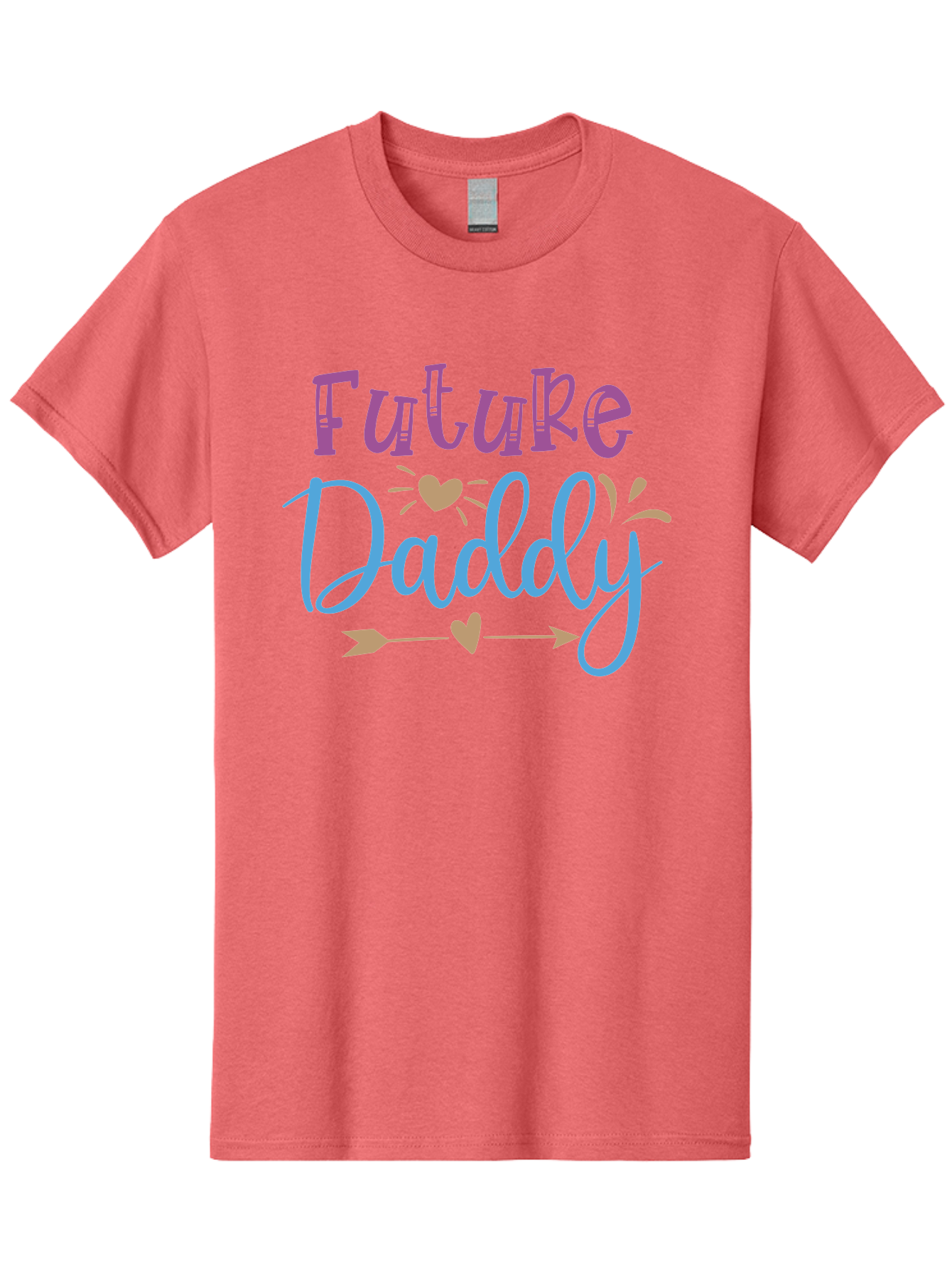Future-Daddy Men'S Graphic Tee, 100% Cotton, Comfortable Casual Summer Wear, Machine Washable, Future Daddy, Daddy To Be, Baby On Board, Expecting Father, New Dad, Fatherhood, Baby Announcement, Heartwarming Design, Arrow And Heart Symbol, Aad402 23