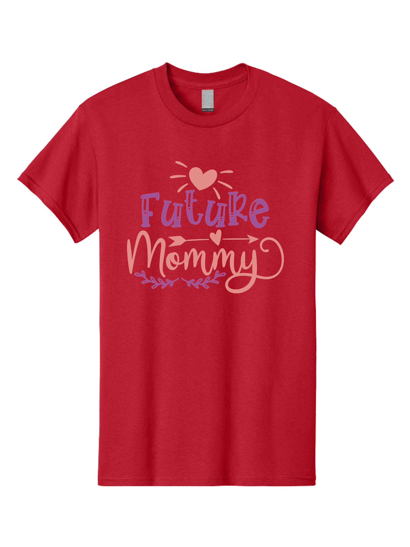 Future-Mommy Men'S Graphic Tee, 100% Cotton, Comfortable Casual Summer Wear, Machine Washable, Future Mommy, Pregnancy Announcement, Baby On Board, New Mom, Heart Design, Arrow Symbol, Floral Wreath, Motherhood, Parenting Journey, Love, Aad403 11
