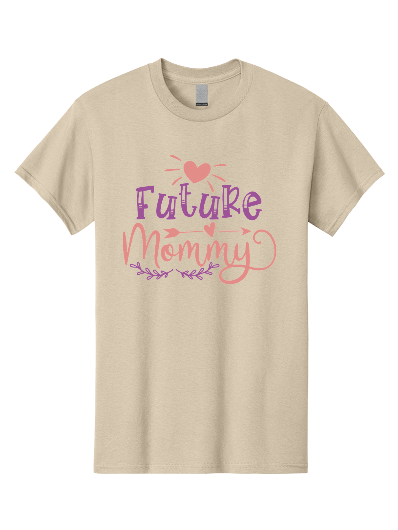 Future-Mommy Men'S Graphic Tee, 100% Cotton, Comfortable Casual Summer Wear, Machine Washable, Future Mommy, Pregnancy Announcement, Baby On Board, New Mom, Heart Design, Arrow Symbol, Floral Wreath, Motherhood, Parenting Journey, Love, Aad403 23