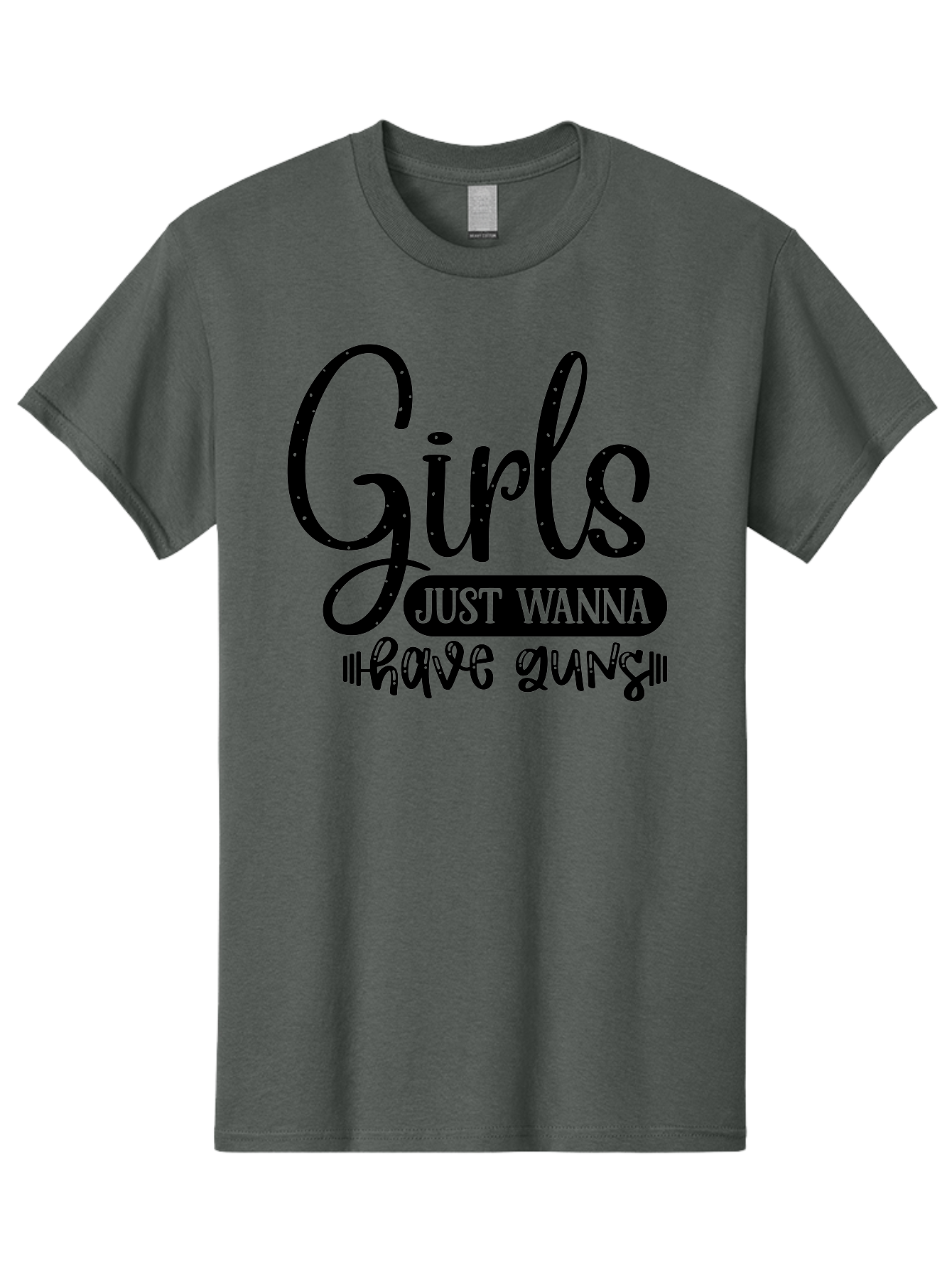 Girls-Just-Wanna-Have-Guns Men'S Graphic Tee, 100% Cotton, Comfortable Casual Summer Wear, Machine Washable, Funny Quote, Sassy Saying, Girls Just Wanna Have Guns, Gun Culture, Female Empowerment, Humorous Phrase, Quirky Design, Women'S Rights Aad404 23