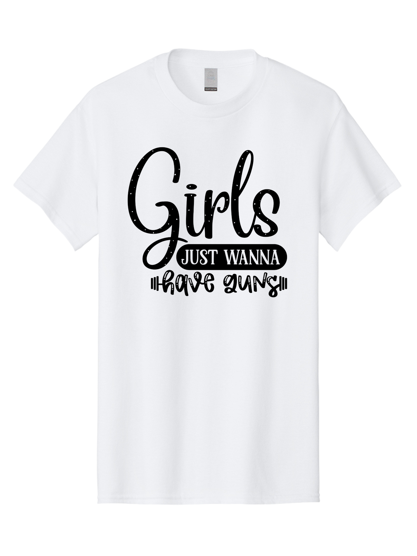 Girls-Just-Wanna-Have-Guns Men'S Graphic Tee, 100% Cotton, Comfortable Casual Summer Wear, Machine Washable, Funny Quote, Sassy Saying, Girls Just Wanna Have Guns, Gun Culture, Female Empowerment, Humorous Phrase, Quirky Design, Women'S Rights Aad404 13