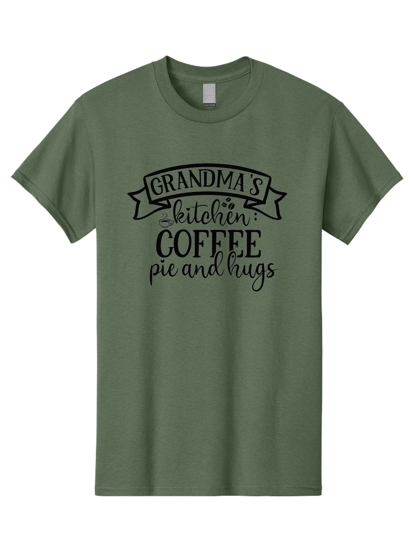 Grandma-S-Kitchen Men'S Graphic Tee, 100% Cotton, Comfortable Casual Summer Wear, Machine Washable, Grandma'S Kitchen, Coffee, Pie, Hugs, Grandmotherly Love, Warm Hospitality, Cozy Atmosphere, Family Traditions, Homemade Treats Aad406 5