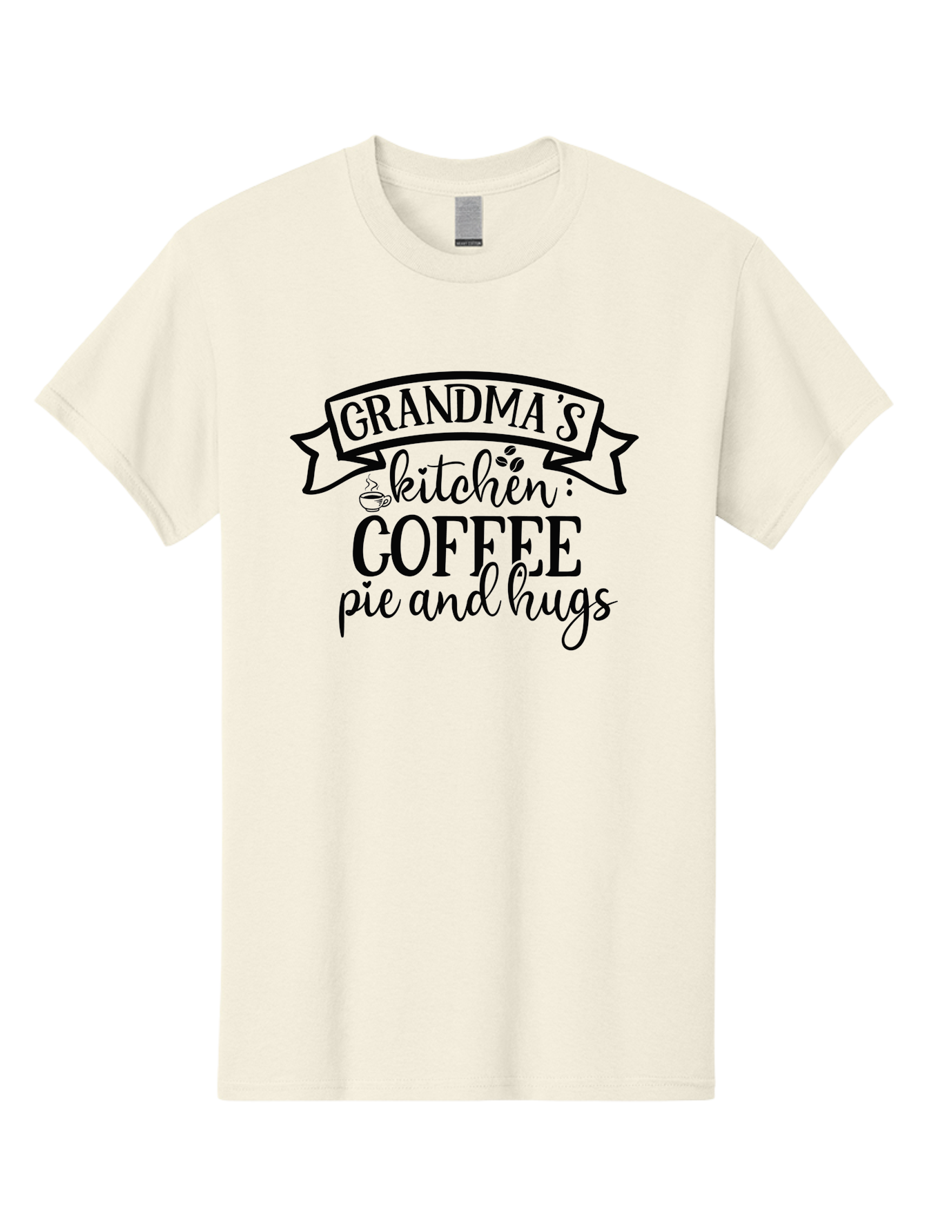 Grandma-S-Kitchen Men'S Graphic Tee, 100% Cotton, Comfortable Casual Summer Wear, Machine Washable, Grandma'S Kitchen, Coffee, Pie, Hugs, Grandmotherly Love, Warm Hospitality, Cozy Atmosphere, Family Traditions, Homemade Treats Aad406 23