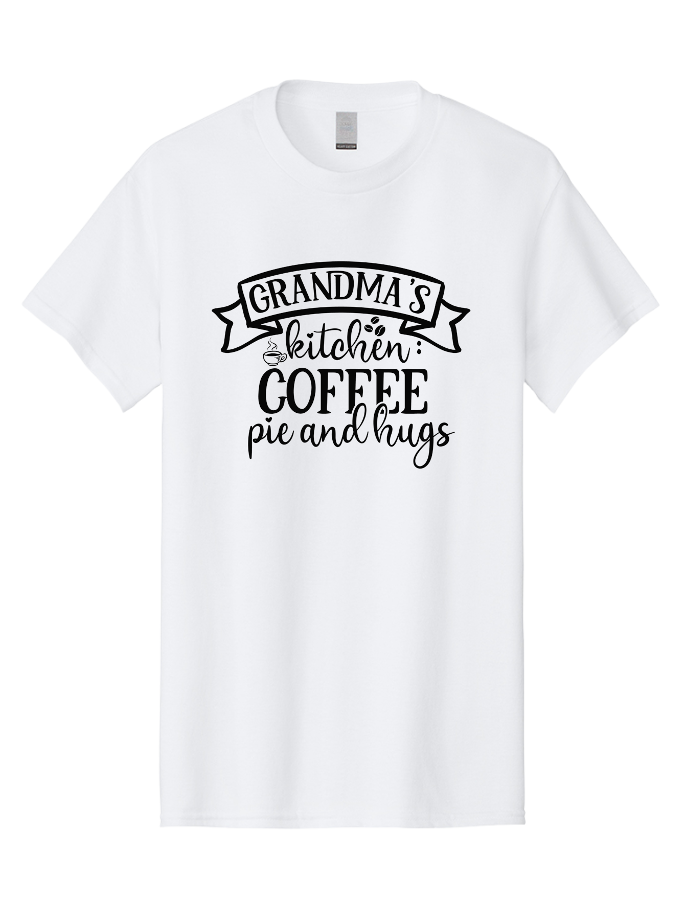 Grandma-S-Kitchen Men'S Graphic Tee, 100% Cotton, Comfortable Casual Summer Wear, Machine Washable, Grandma'S Kitchen, Coffee, Pie, Hugs, Grandmotherly Love, Warm Hospitality, Cozy Atmosphere, Family Traditions, Homemade Treats Aad406 25
