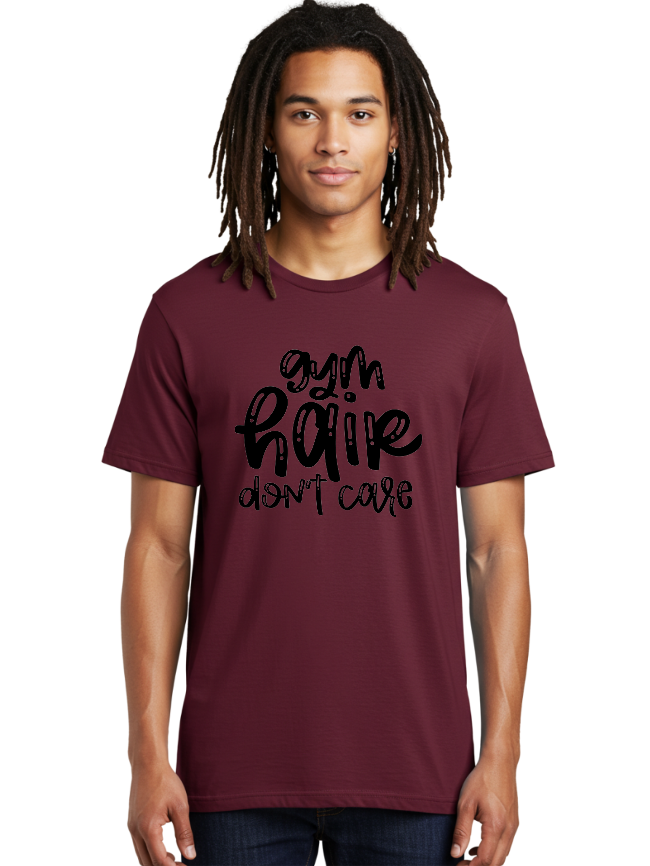 Gym-Hair-Don-T-Care Men'S Graphic Tee, 100% Cotton, Comfortable Casual Summer Wear, Machine Washable, Gym Hair Don’T Care, Fitness Motivation, Workout Inspiration, Funny Quotes, Fitness Humor, Motivational Quotes, Gym Culture Aad409 24