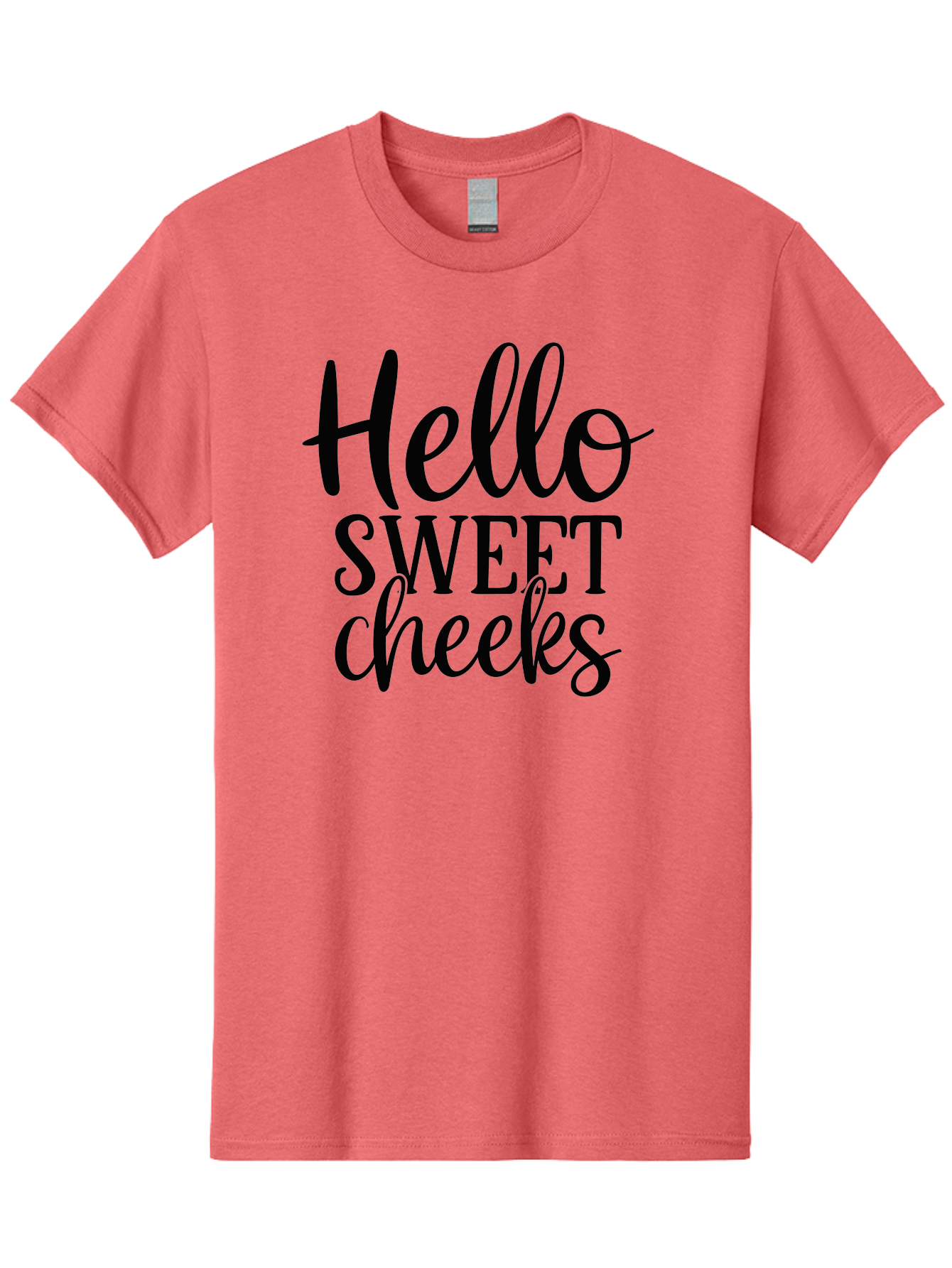 Hello-Sweet-Cheeks Men'S Graphic Tee, 100% Cotton, Comfortable Casual Summer Wear, Machine Washable, Hello Sweet Cheeks, Cute Phrase, Lovely Greeting, Sweet Message, Endearing Expression, Charming Text, Lovely Quote Aad413 25