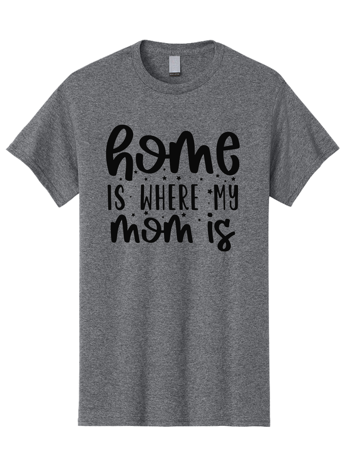 Home-Is-Where-My-Mom-Is Men'S Graphic Tee, 100% Cotton, Comfortable Casual Summer Wear, Machine Washable, Heartfelt Quote, Mother'S Love, Home Sweet Home, Family Bonding, Mother Child Relationship, Love Of Mother, Sentimental Phrase Aad414 5