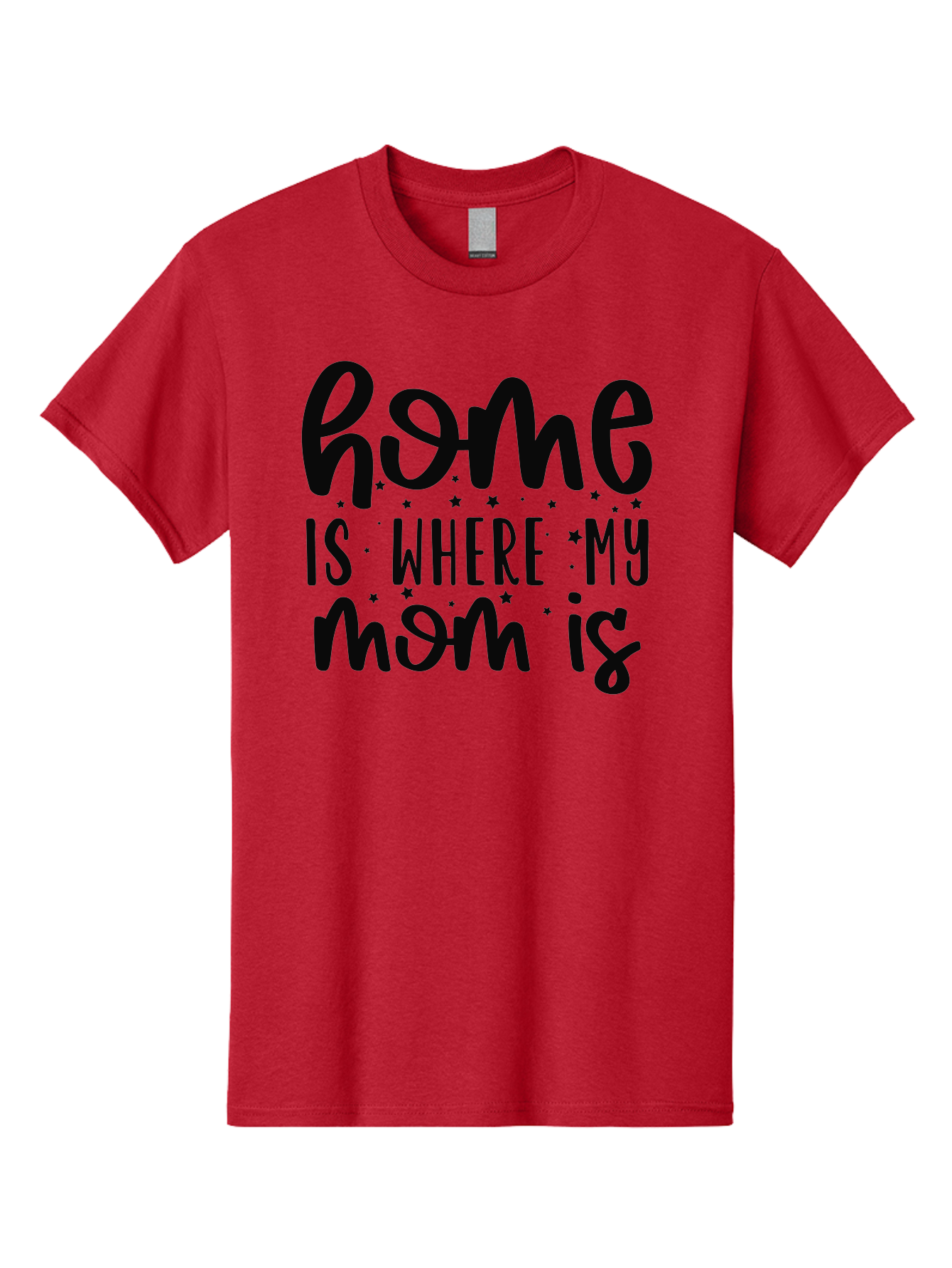 Home-Is-Where-My-Mom-Is Men'S Graphic Tee, 100% Cotton, Comfortable Casual Summer Wear, Machine Washable, Heartfelt Quote, Mother'S Love, Home Sweet Home, Family Bonding, Mother Child Relationship, Love Of Mother, Sentimental Phrase Aad414 15