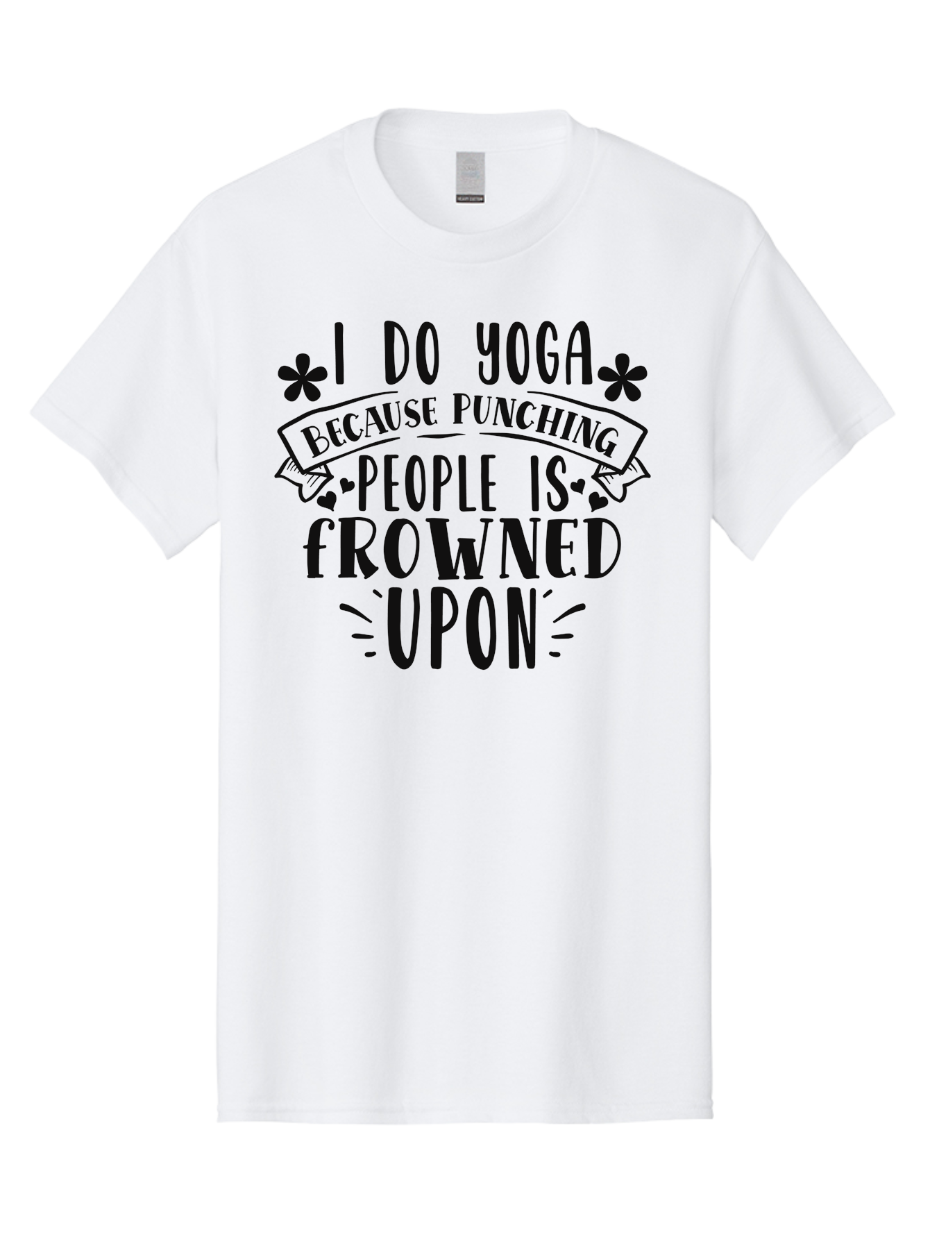 I-Do-Yoga-Because-Punching-People-Is-Frowned-Upon Men'S Graphic Tee, 100% Cotton, Comfortable Casual Summer Wear, Machine Washable, Yoga Humor, Mindfulness, Meditation, Wellness, Stress Relief, Zen, Motivational Quotes, Funny Sayings, Aad420 25