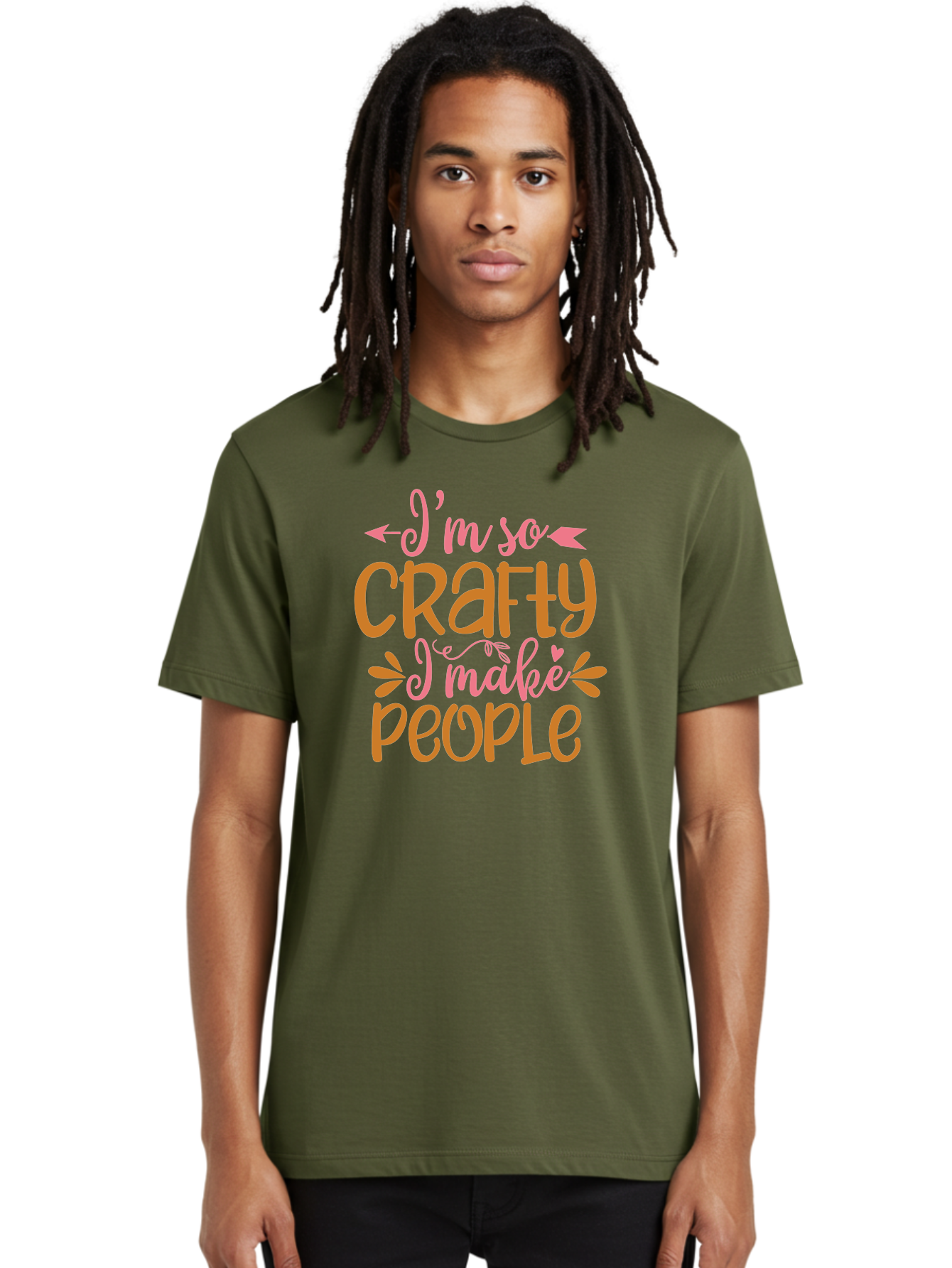 I-M-So-Crafty-I-Make-People Men'S Graphic Tee, 100% Cotton, Comfortable Casual Summer Wear, Machine Washable, Crafty Quote, Handmade Humor, Diy Inspiration, Crafting Passion, Creative Quote, Funny Crafting Sayings, Crafty People, Aad424 22