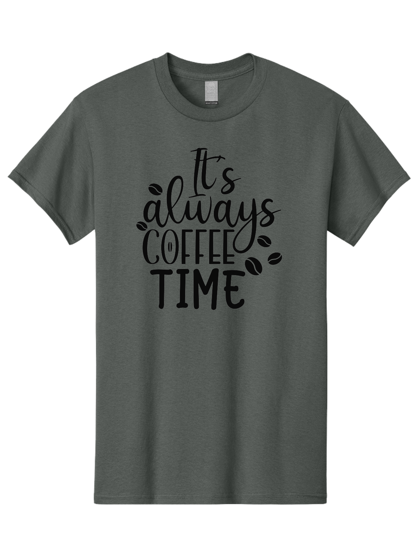 It-S-Always-Coffee-Time Men'S Graphic Tee, 100% Cotton, Comfortable Casual Summer Wear, Machine Washable, Coffee Time, Coffee Lovers, Coffee Break, Coffee Quote, Coffee Inspiration, Coffee Culture, Coffee Phrase, Coffee Art Aad427 13