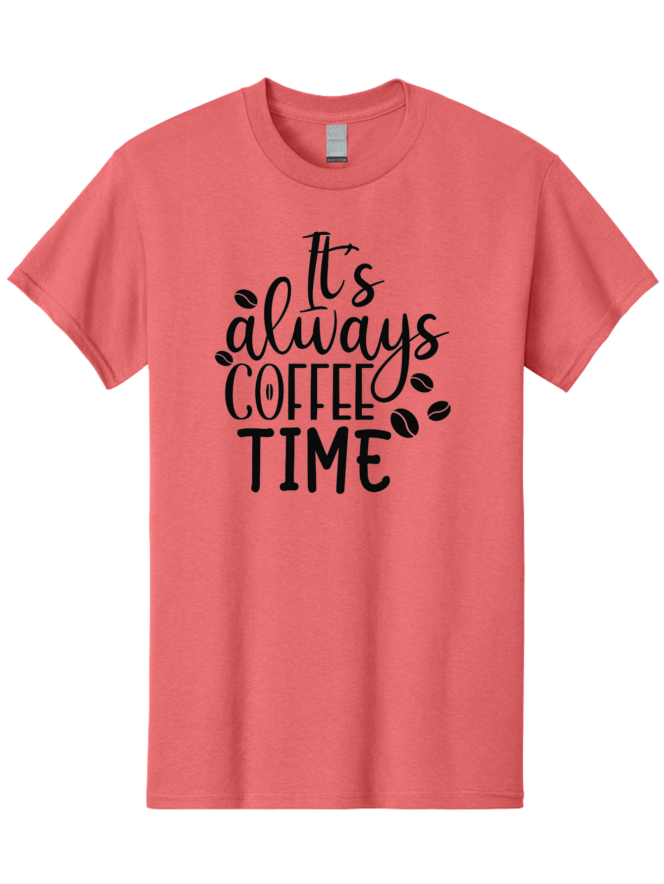 It-S-Always-Coffee-Time Men'S Graphic Tee, 100% Cotton, Comfortable Casual Summer Wear, Machine Washable, Coffee Time, Coffee Lovers, Coffee Break, Coffee Quote, Coffee Inspiration, Coffee Culture, Coffee Phrase, Coffee Art Aad427 11