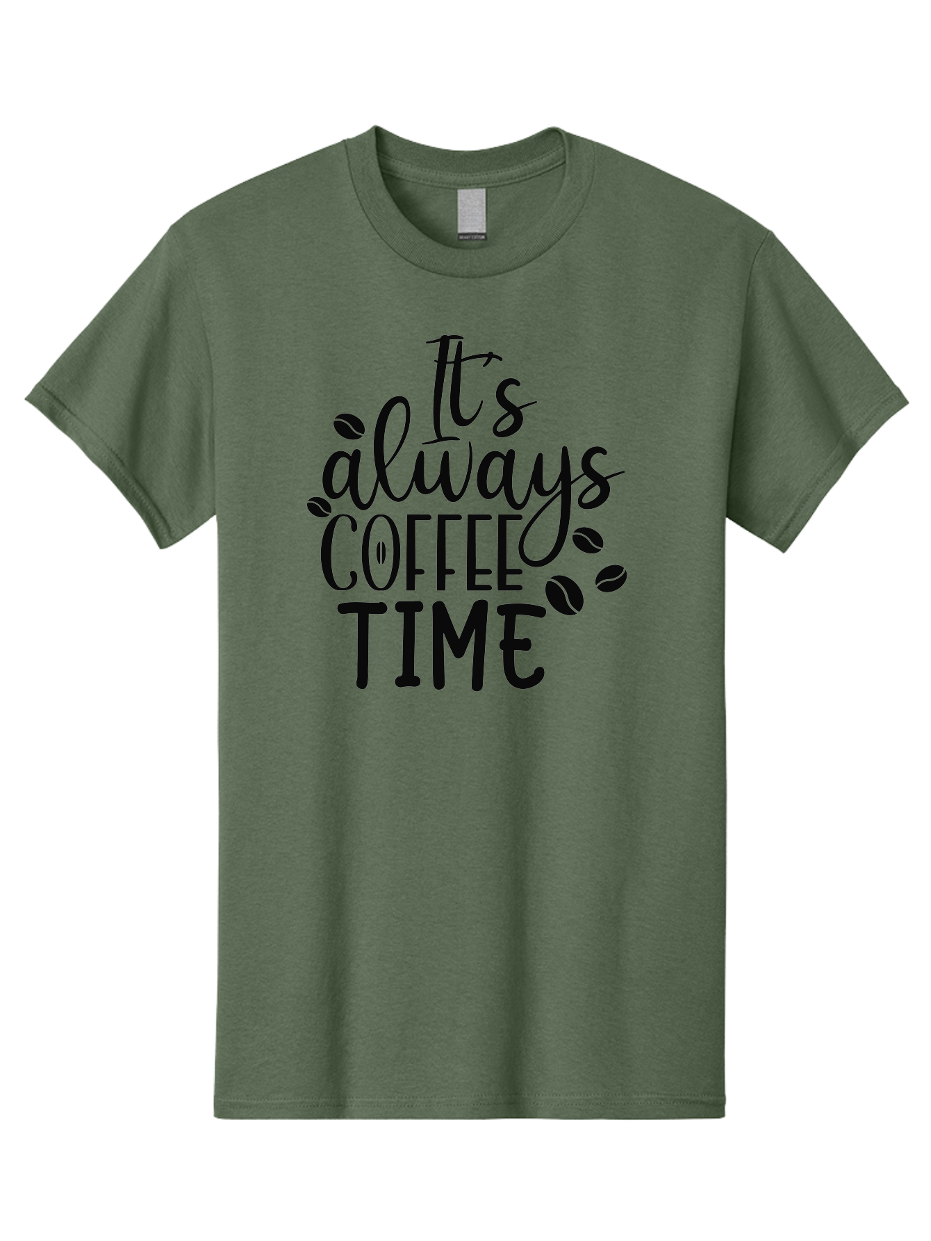 It-S-Always-Coffee-Time Men'S Graphic Tee, 100% Cotton, Comfortable Casual Summer Wear, Machine Washable, Coffee Time, Coffee Lovers, Coffee Break, Coffee Quote, Coffee Inspiration, Coffee Culture, Coffee Phrase, Coffee Art Aad427 17