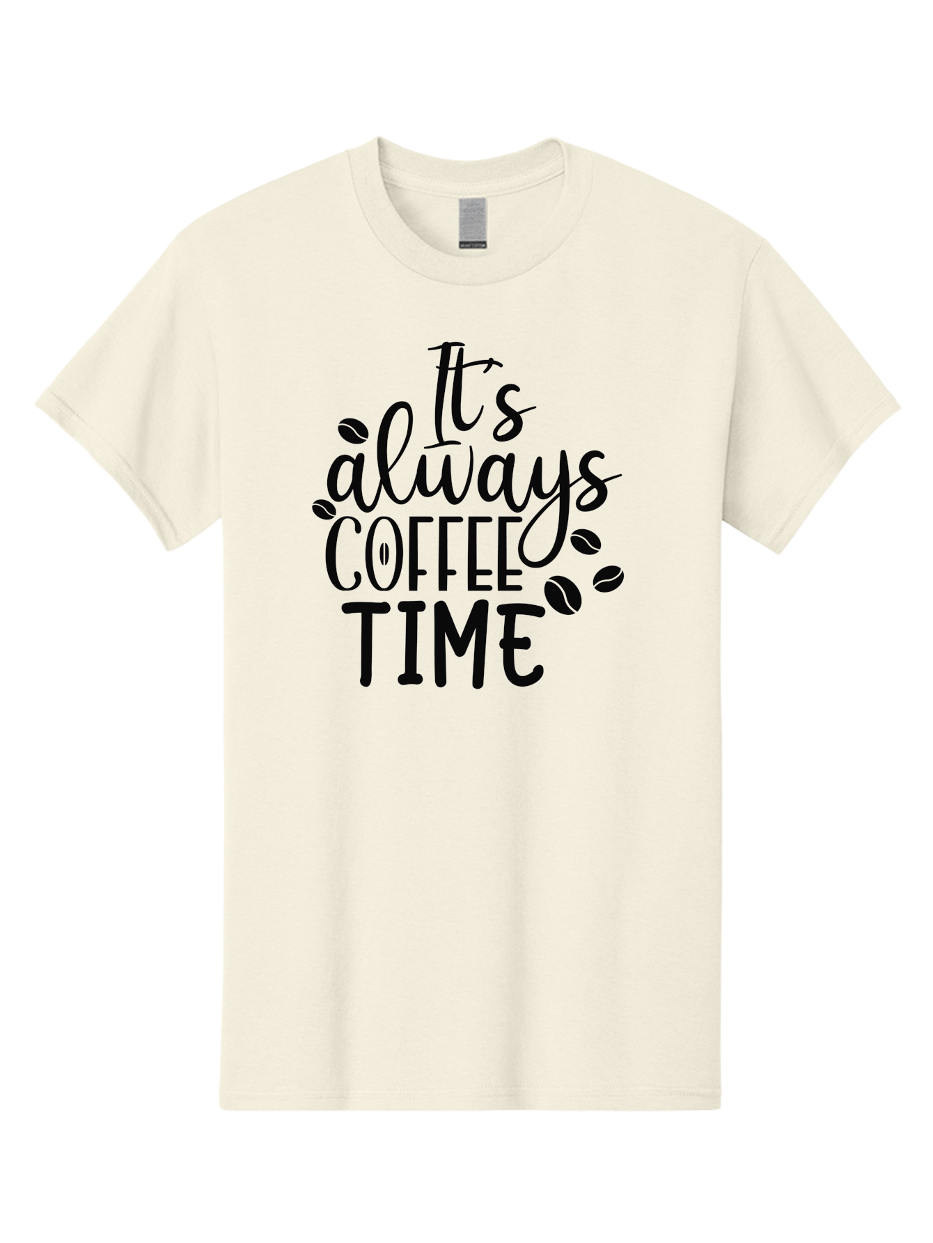It-S-Always-Coffee-Time Men'S Graphic Tee, 100% Cotton, Comfortable Casual Summer Wear, Machine Washable, Coffee Time, Coffee Lovers, Coffee Break, Coffee Quote, Coffee Inspiration, Coffee Culture, Coffee Phrase, Coffee Art Aad427 19