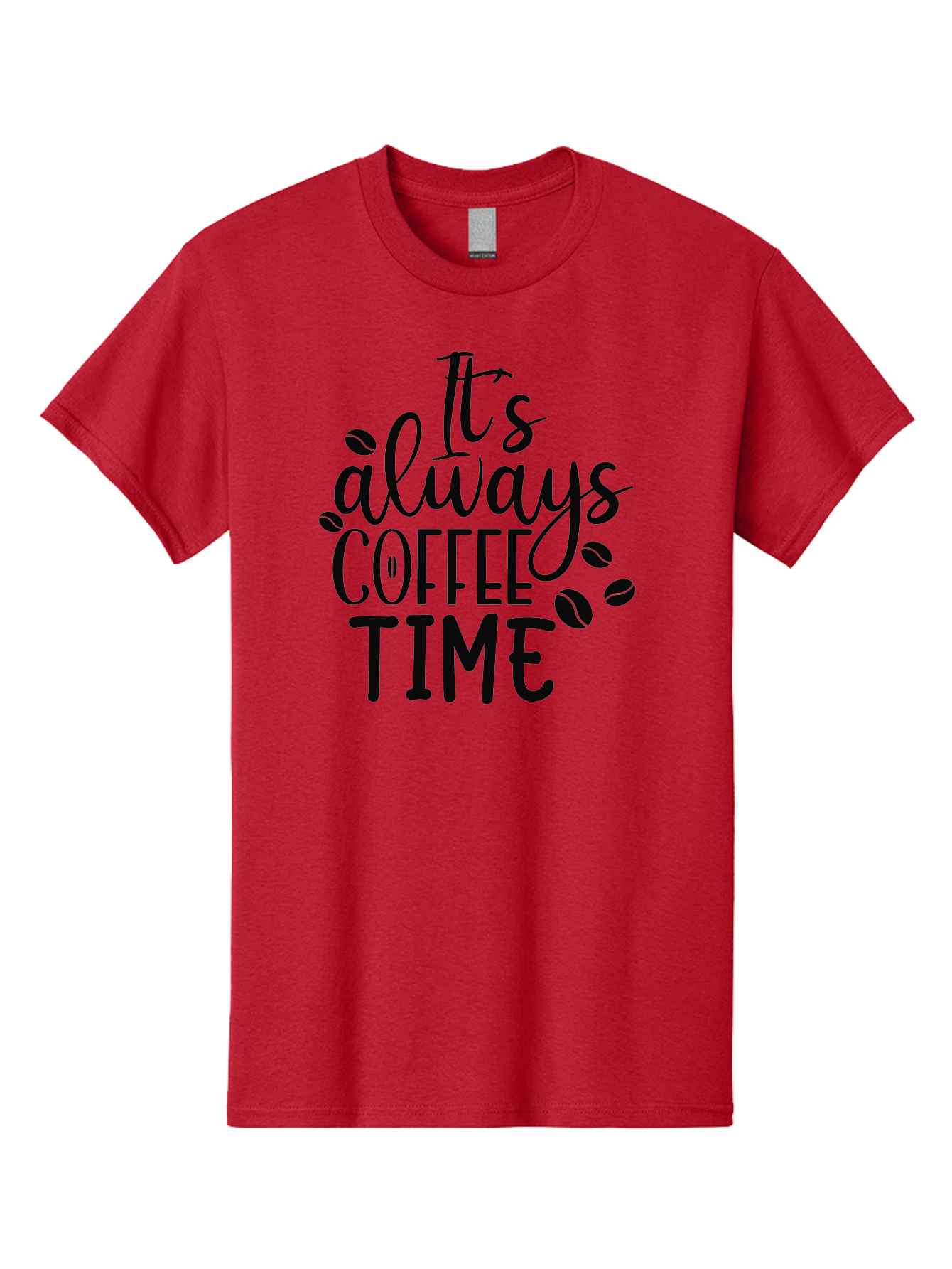 It-S-Always-Coffee-Time Men'S Graphic Tee, 100% Cotton, Comfortable Casual Summer Wear, Machine Washable, Coffee Time, Coffee Lovers, Coffee Break, Coffee Quote, Coffee Inspiration, Coffee Culture, Coffee Phrase, Coffee Art Aad427 21