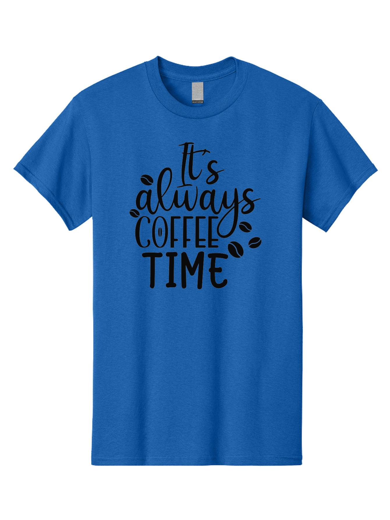 It-S-Always-Coffee-Time Men'S Graphic Tee, 100% Cotton, Comfortable Casual Summer Wear, Machine Washable, Coffee Time, Coffee Lovers, Coffee Break, Coffee Quote, Coffee Inspiration, Coffee Culture, Coffee Phrase, Coffee Art Aad427 5