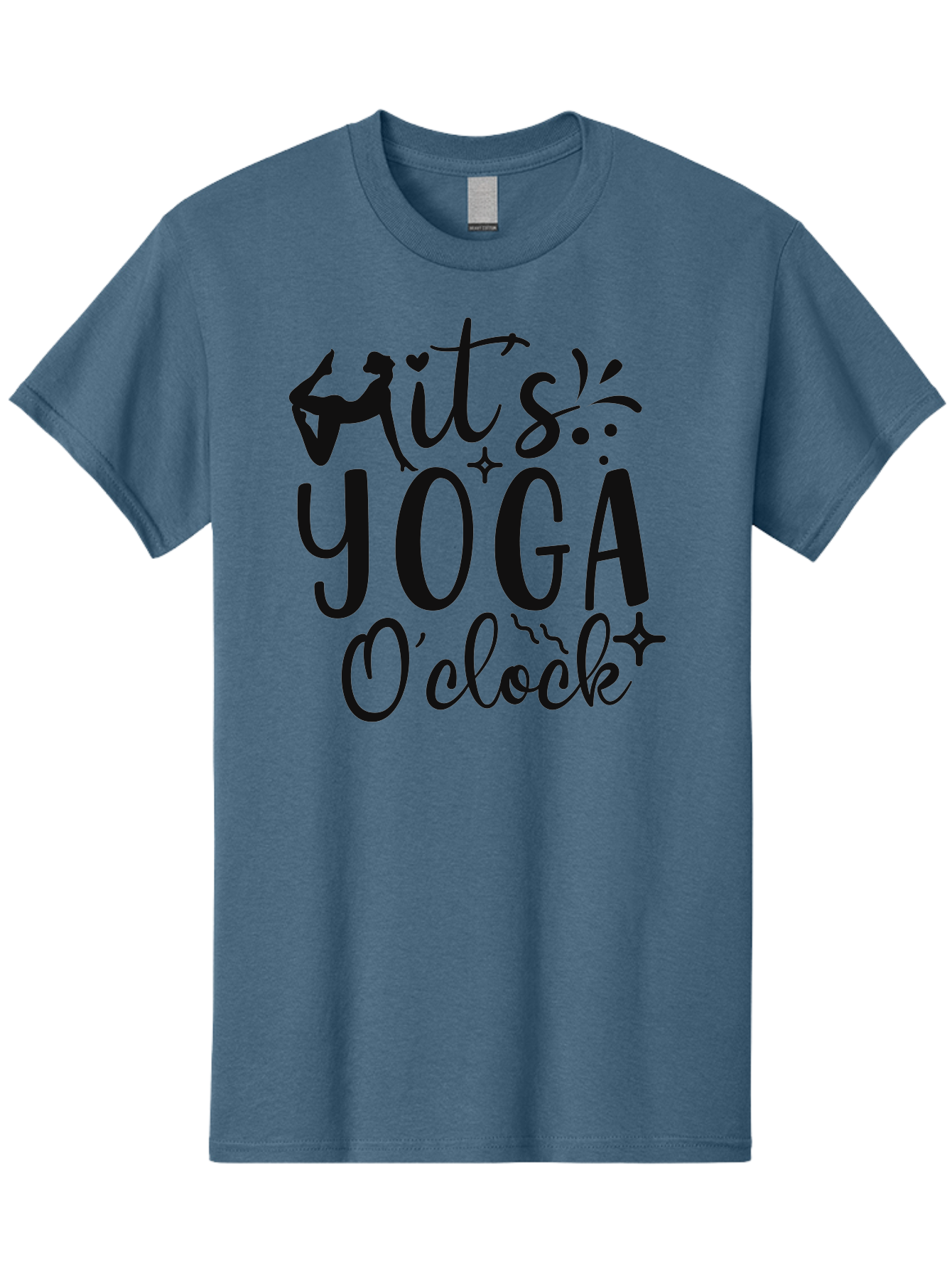 It-S-Yoga-O-Clock Men'S Graphic Tee, 100% Cotton, Comfortable Casual Summer Wear, Machine Washable, Yoga Inspiration, Motivational Quote, Wellness Quote, Mindfulness, Yoga Practice, Positive Affirmation, Fitness Motivation, Yoga Love, Aad428 25
