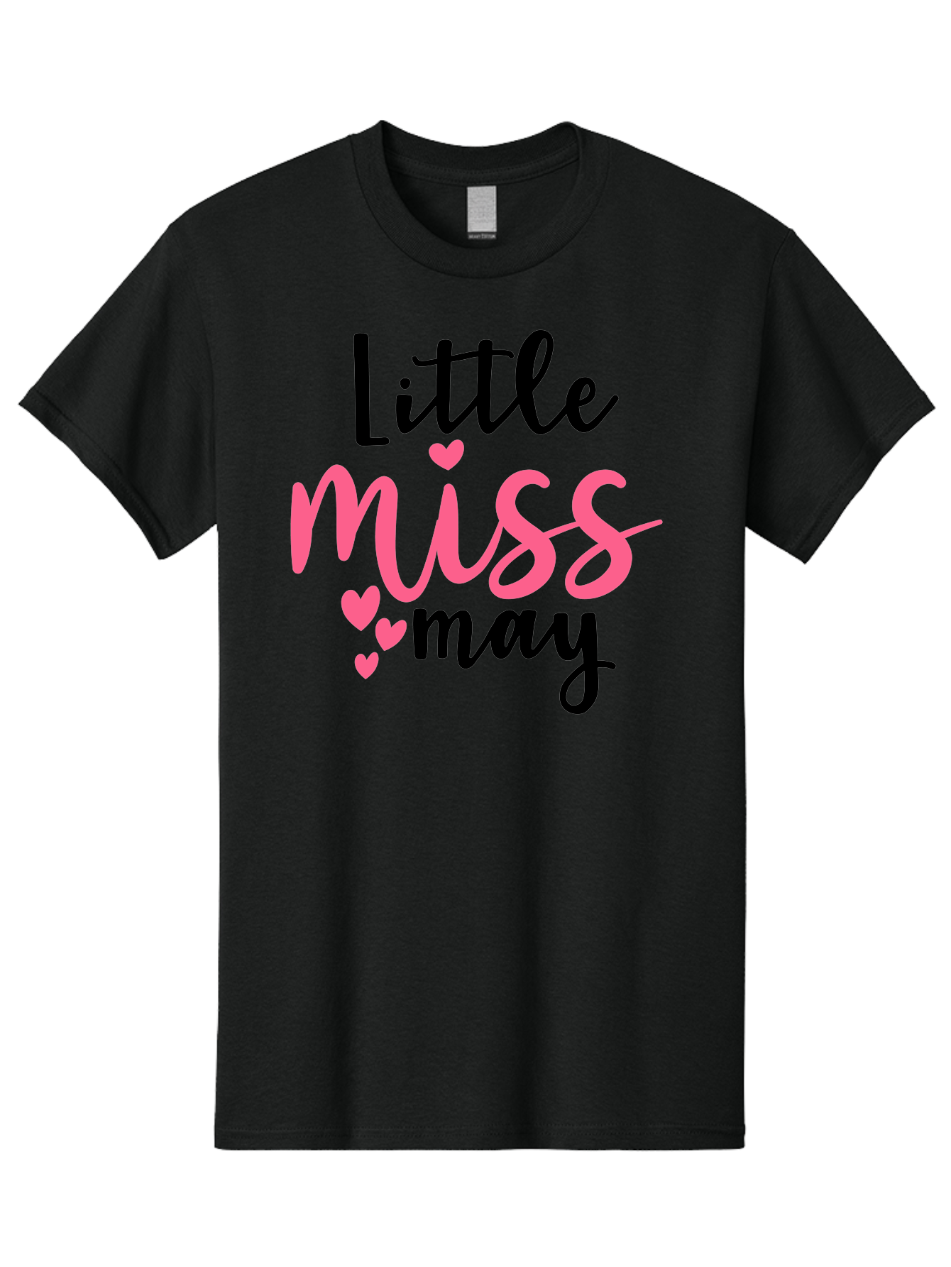 Little-Miss-May Men'S Graphic Tee, 100% Cotton, Comfortable Casual Summer Wear, Machine Washable, Cute Typography, Feminine Design, Heart Motifs, Little Miss May, Sweet Aesthetic, Playful Hearts, Girly Vibe, Whimsical Style Aad432 15
