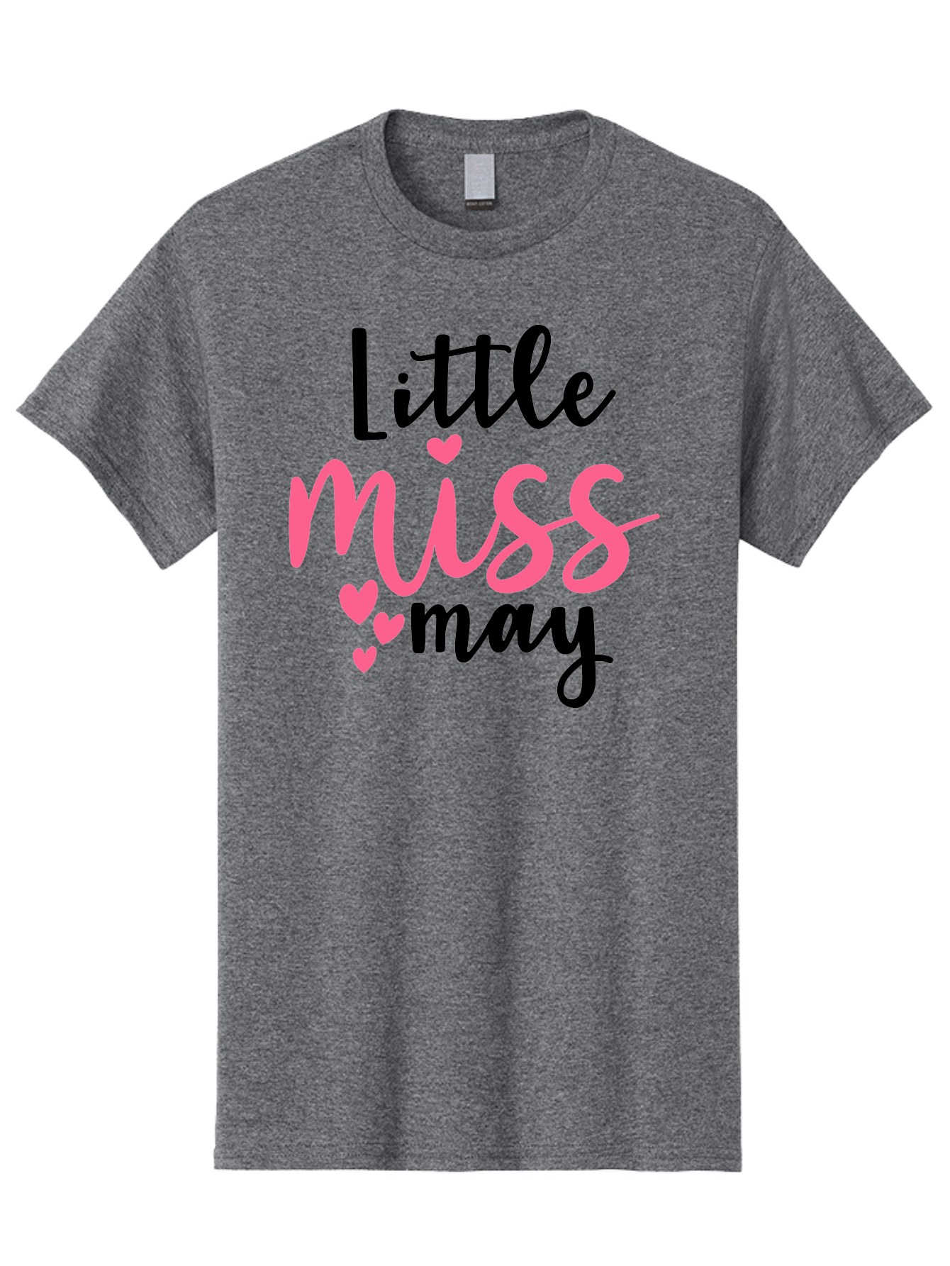 Little-Miss-May Men'S Graphic Tee, 100% Cotton, Comfortable Casual Summer Wear, Machine Washable, Cute Typography, Feminine Design, Heart Motifs, Little Miss May, Sweet Aesthetic, Playful Hearts, Girly Vibe, Whimsical Style Aad432 29