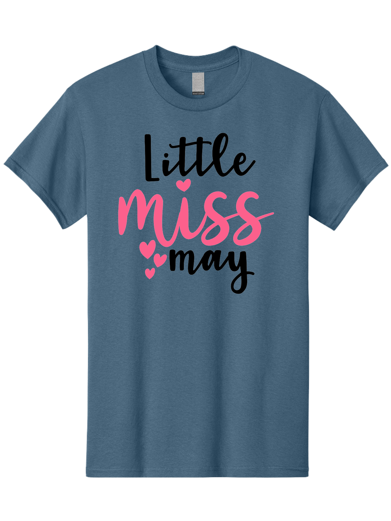 Little-Miss-May Men'S Graphic Tee, 100% Cotton, Comfortable Casual Summer Wear, Machine Washable, Cute Typography, Feminine Design, Heart Motifs, Little Miss May, Sweet Aesthetic, Playful Hearts, Girly Vibe, Whimsical Style Aad432 5