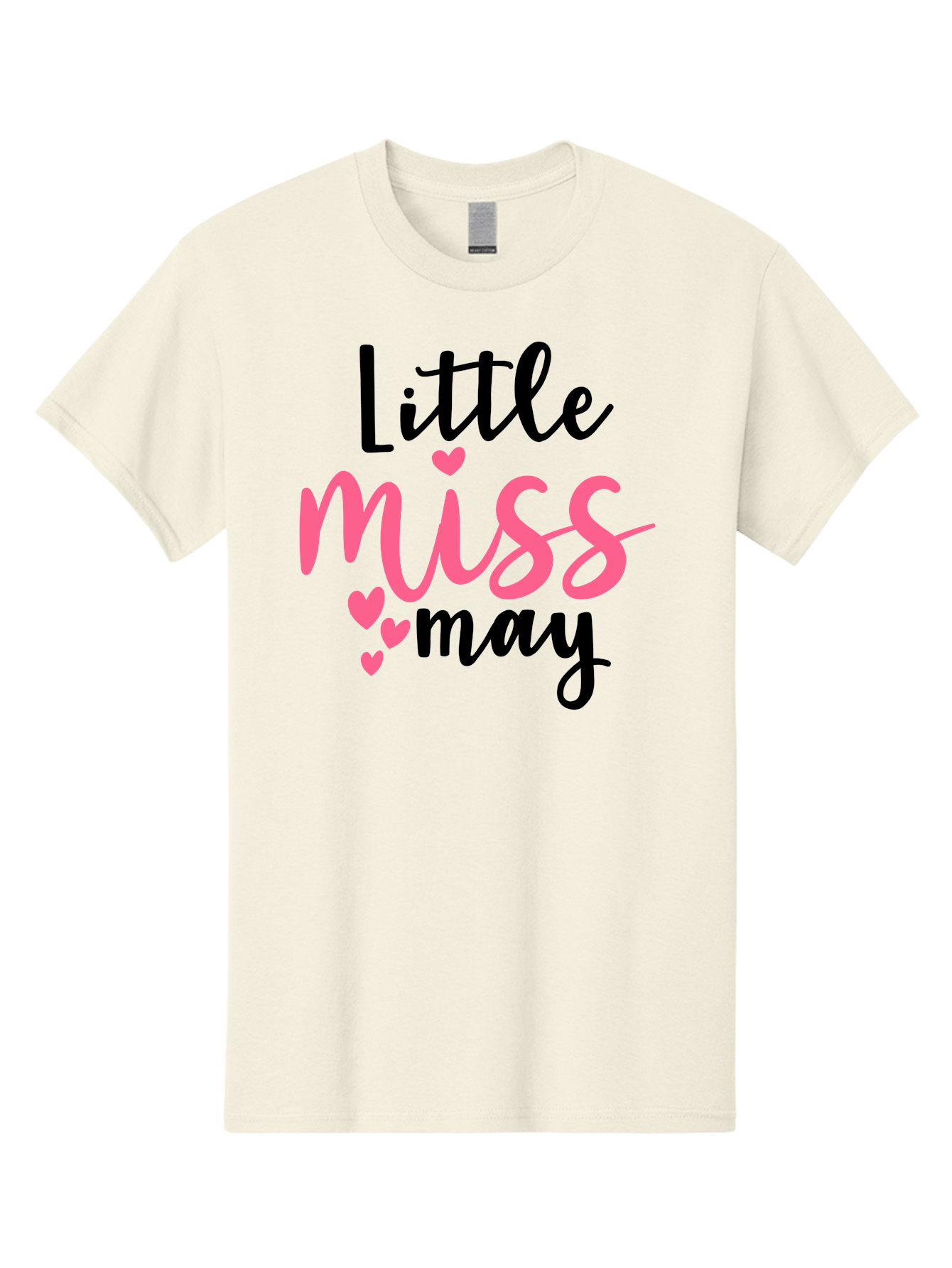 Little-Miss-May Men'S Graphic Tee, 100% Cotton, Comfortable Casual Summer Wear, Machine Washable, Cute Typography, Feminine Design, Heart Motifs, Little Miss May, Sweet Aesthetic, Playful Hearts, Girly Vibe, Whimsical Style Aad432 27