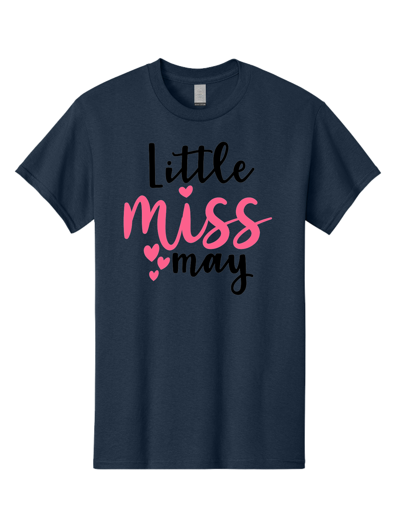 Little-Miss-May Men'S Graphic Tee, 100% Cotton, Comfortable Casual Summer Wear, Machine Washable, Cute Typography, Feminine Design, Heart Motifs, Little Miss May, Sweet Aesthetic, Playful Hearts, Girly Vibe, Whimsical Style Aad432 25