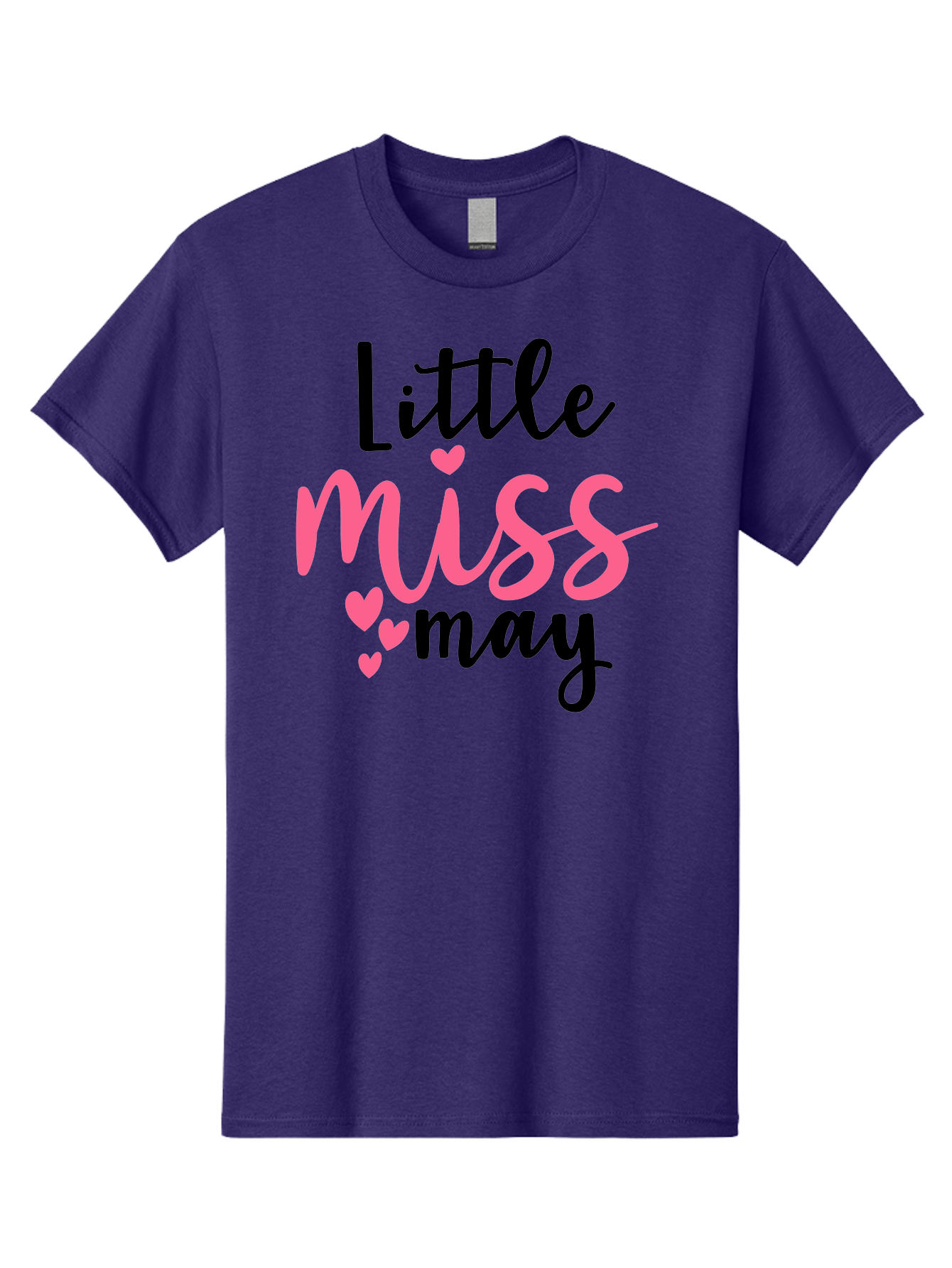 Little-Miss-May Men'S Graphic Tee, 100% Cotton, Comfortable Casual Summer Wear, Machine Washable, Cute Typography, Feminine Design, Heart Motifs, Little Miss May, Sweet Aesthetic, Playful Hearts, Girly Vibe, Whimsical Style Aad432 11