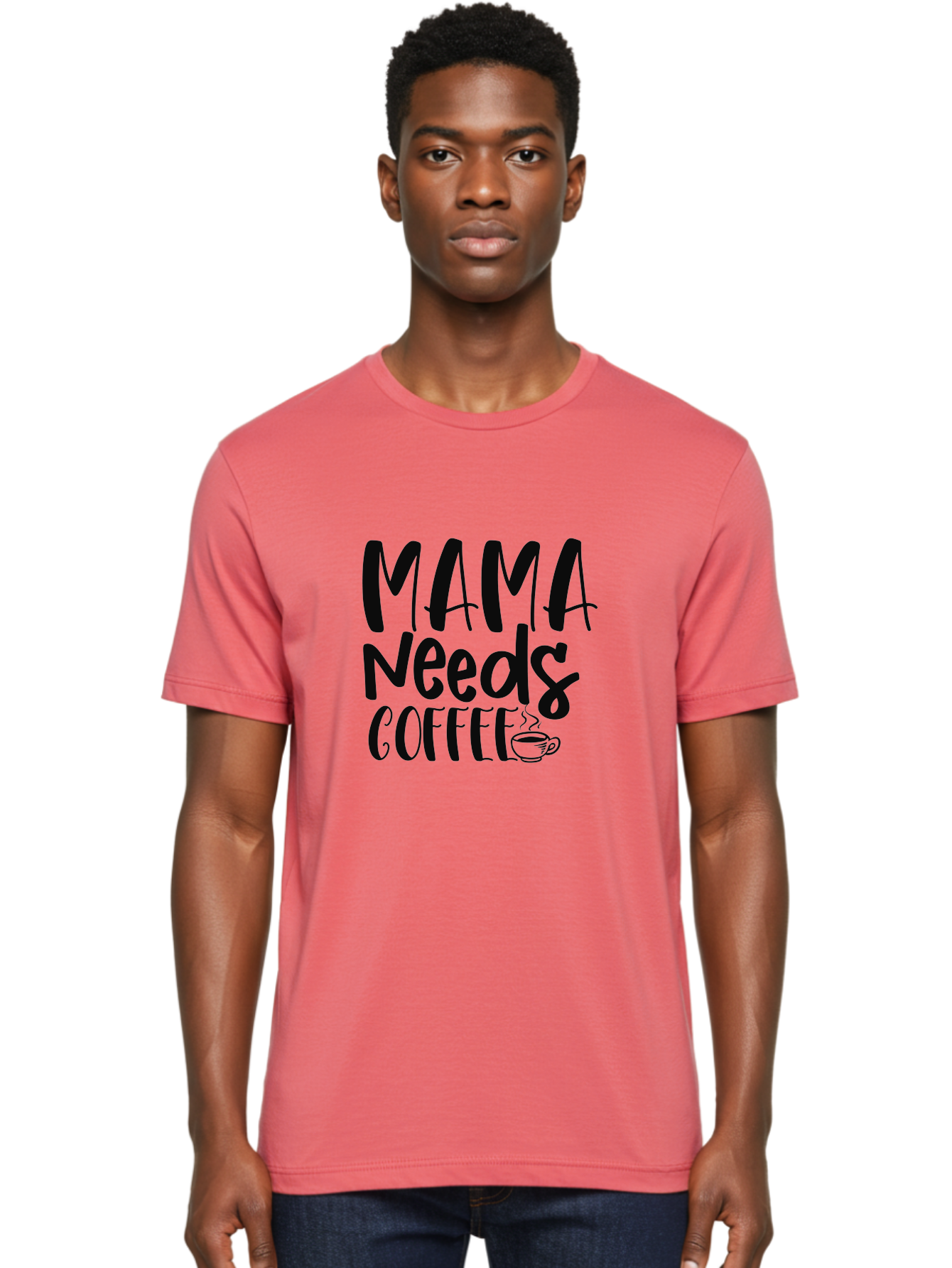 Mama-Needs-Coffee Men'S Graphic Tee, 100% Cotton, Comfortable Casual Summer Wear, Machine Washable, Funny Mom Quote, Coffee Humor, Motherhood, Caffeine Fix, Mom Life, Humorous Saying, Coffee Lover, Mama Needs Coffee Aad434 26